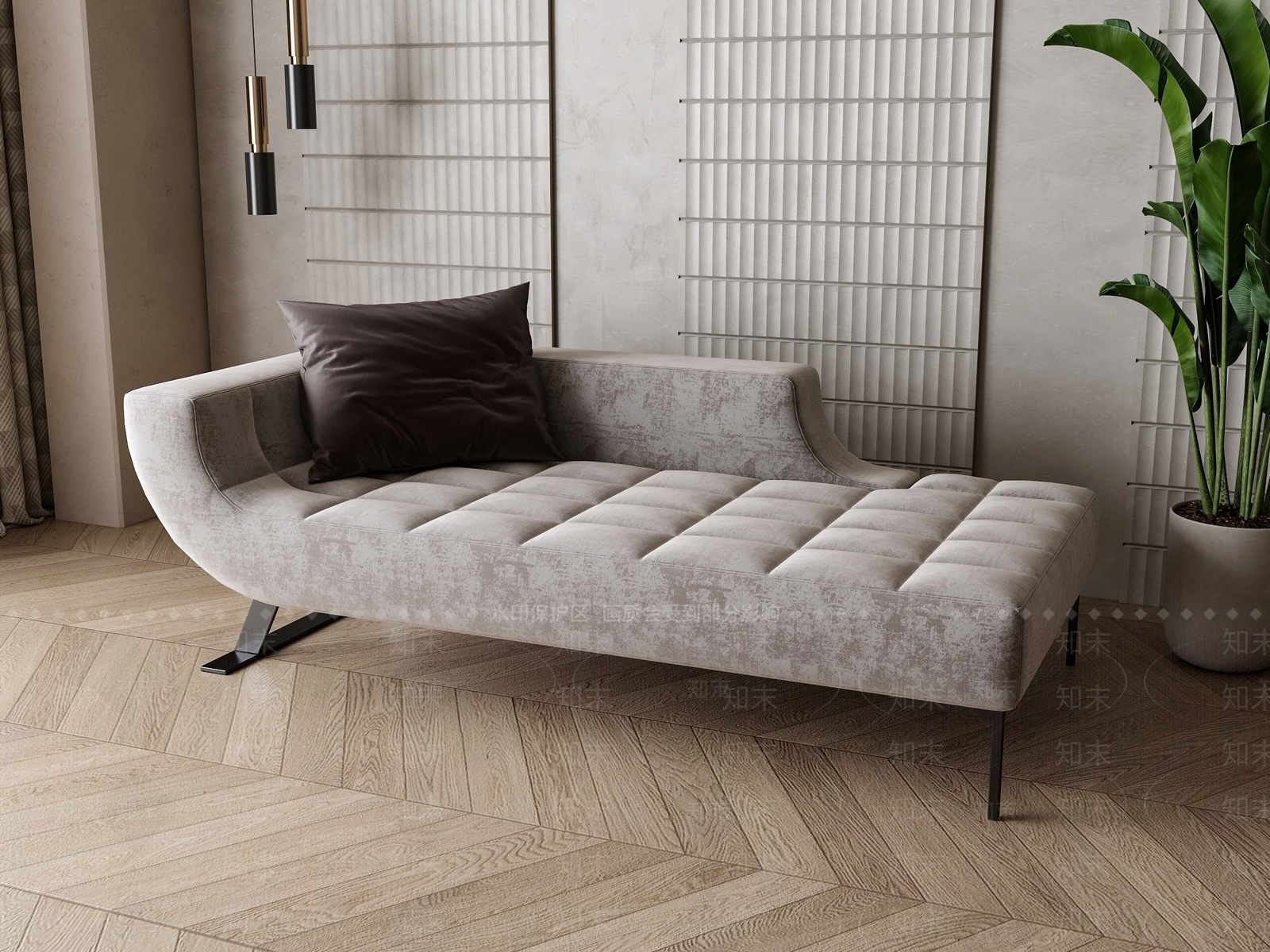 现代贵妃椅3D模型下载【ID:1166431248】