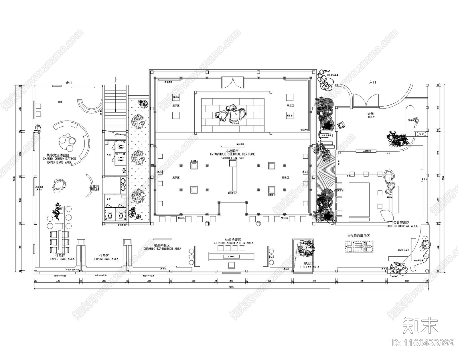现代新中式其他文化空间施工图下载【ID:1166433399】