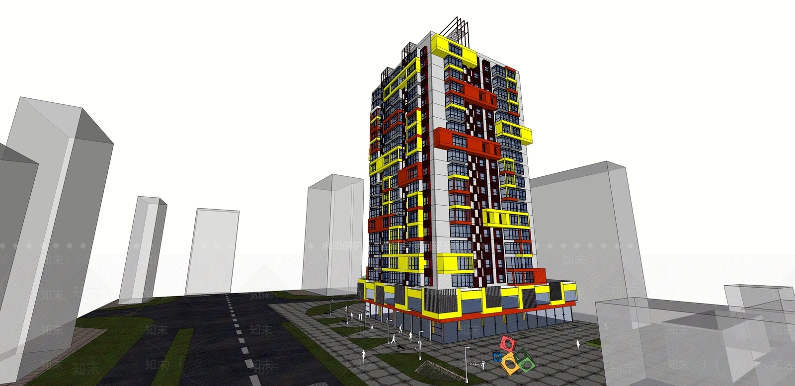 现代其他商业建筑SU模型下载【ID:1166434848】
