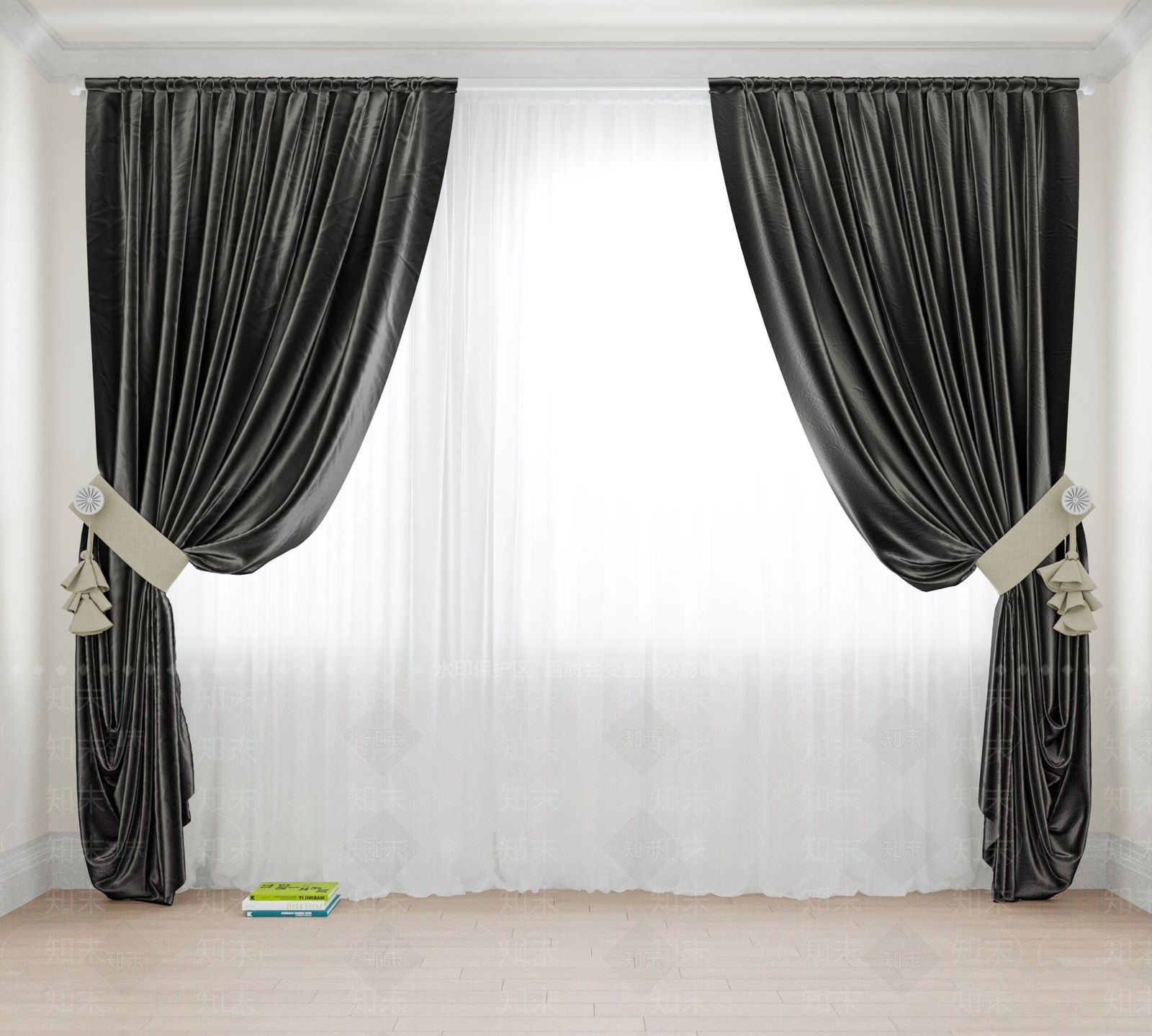 欧式轻奢窗帘SU模型下载【ID:1166434953】
