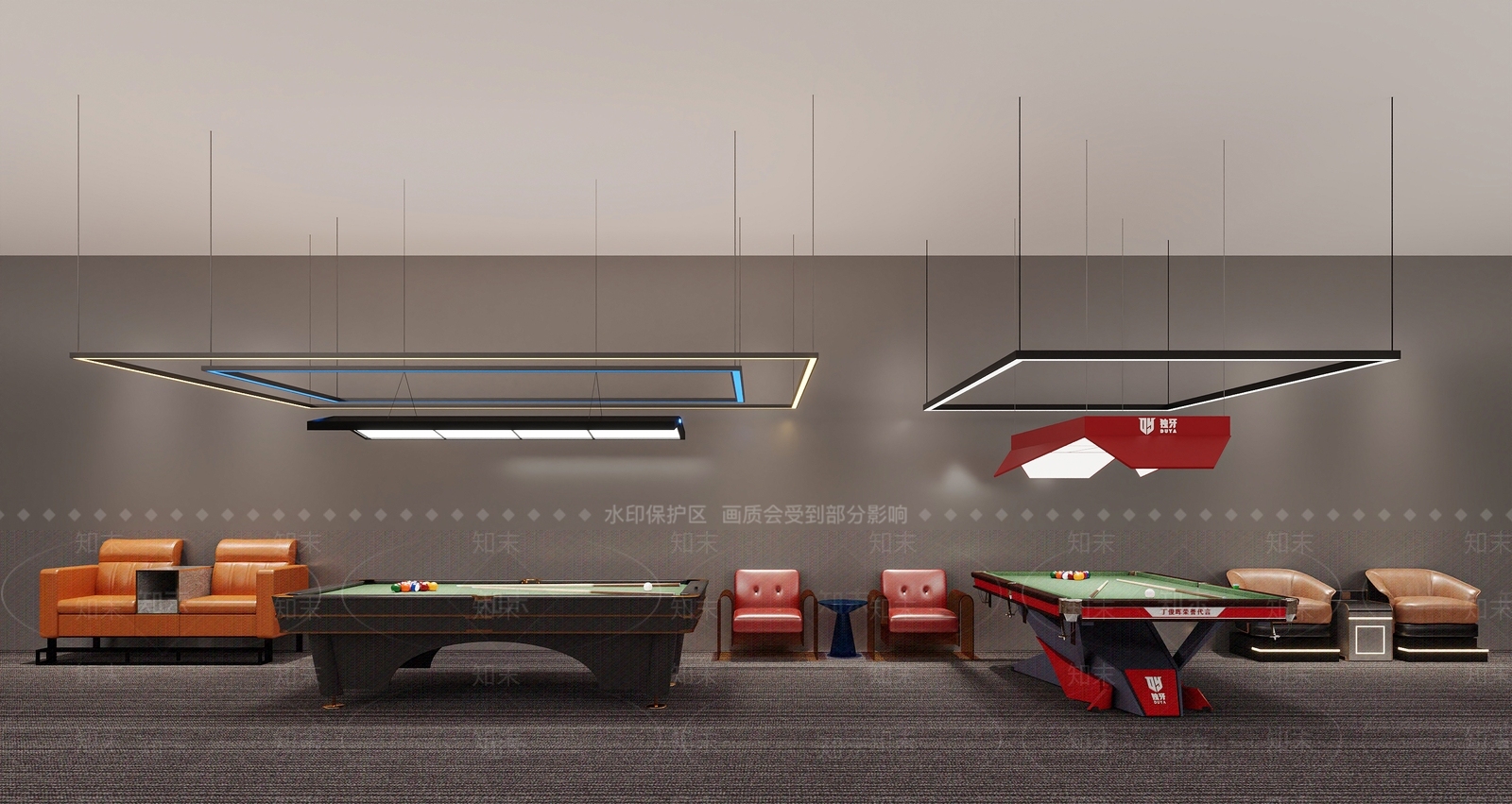 现代台球室3D模型下载【ID:1166436131】