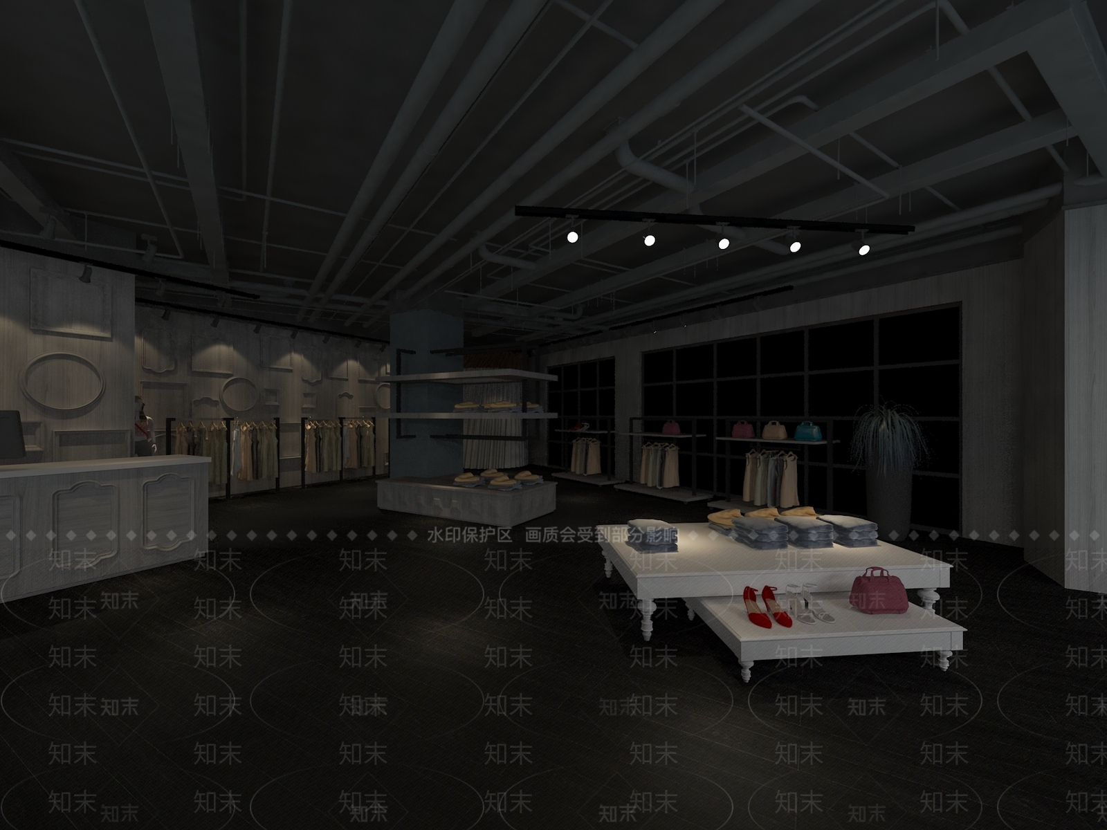 现代服装店3D模型下载【ID:1166437135】