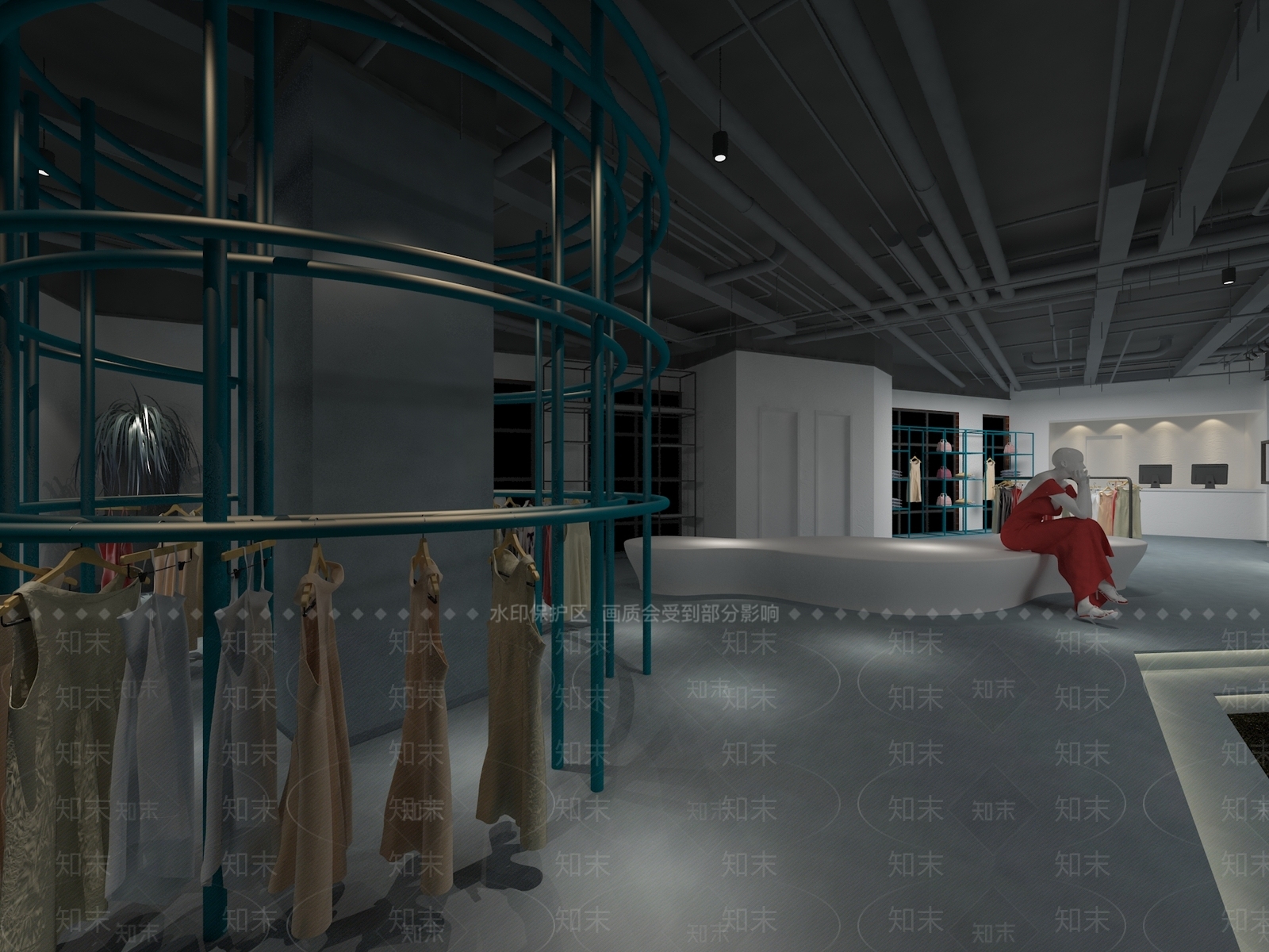 现代服装店3D模型下载【ID:1166438524】