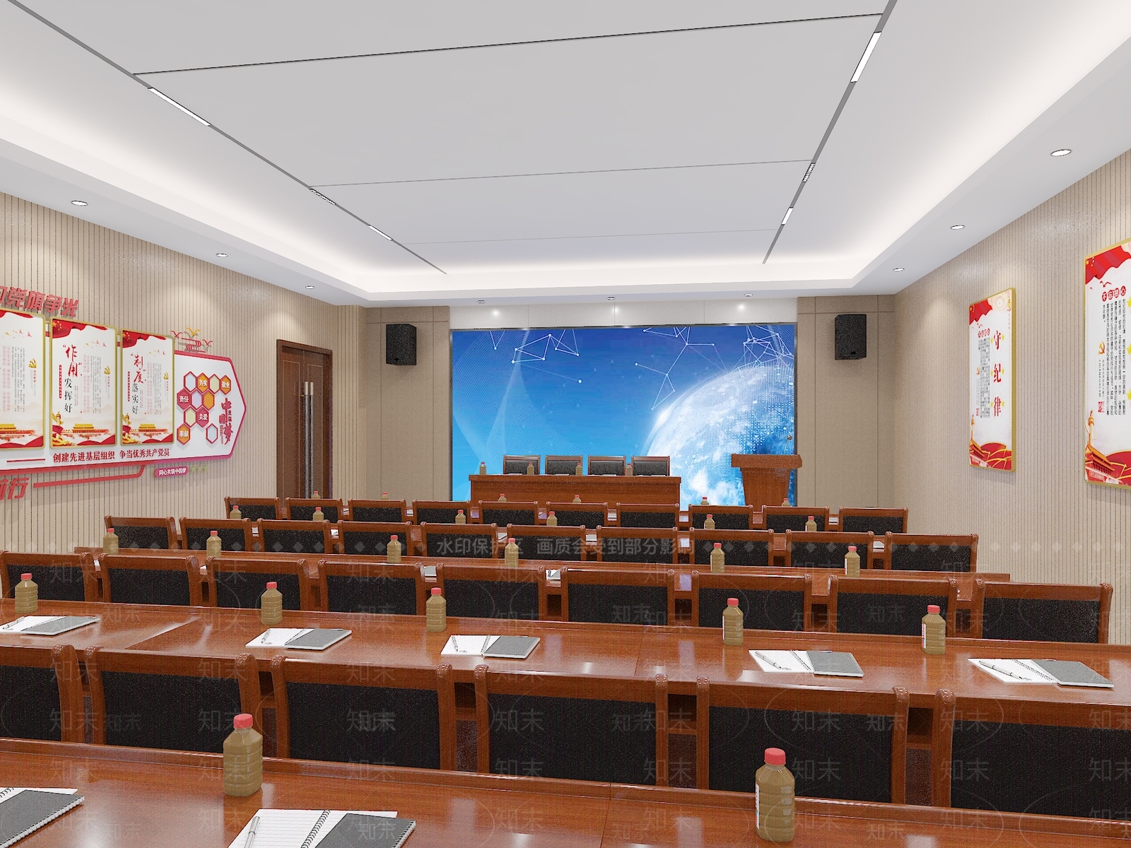 现代新中式会议室3D模型下载【ID:1166446954】
