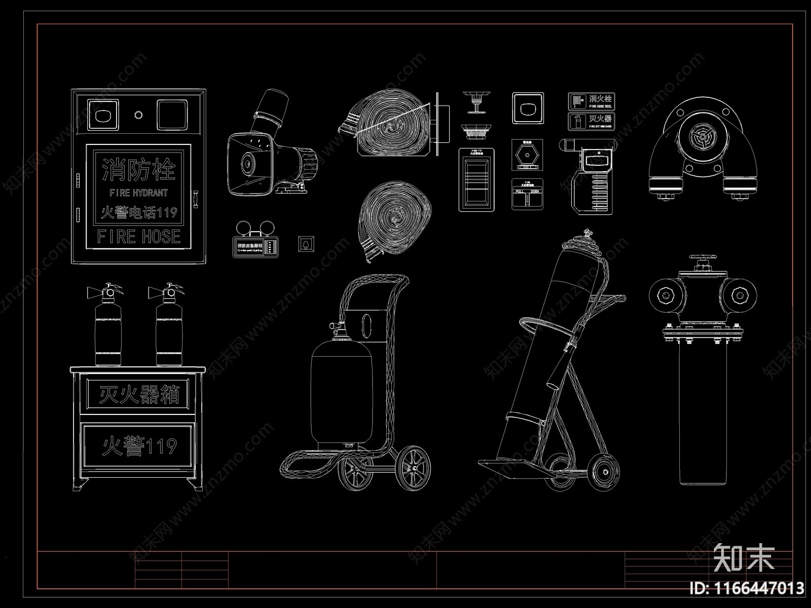 现代消防器材施工图下载【ID:1166447013】