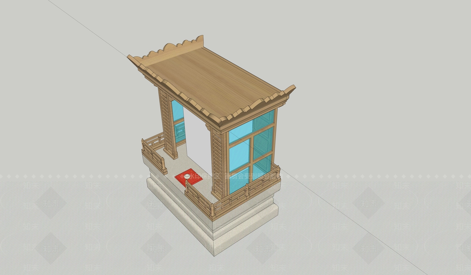 现代新中式佛龛SU模型下载【ID:1166452314】