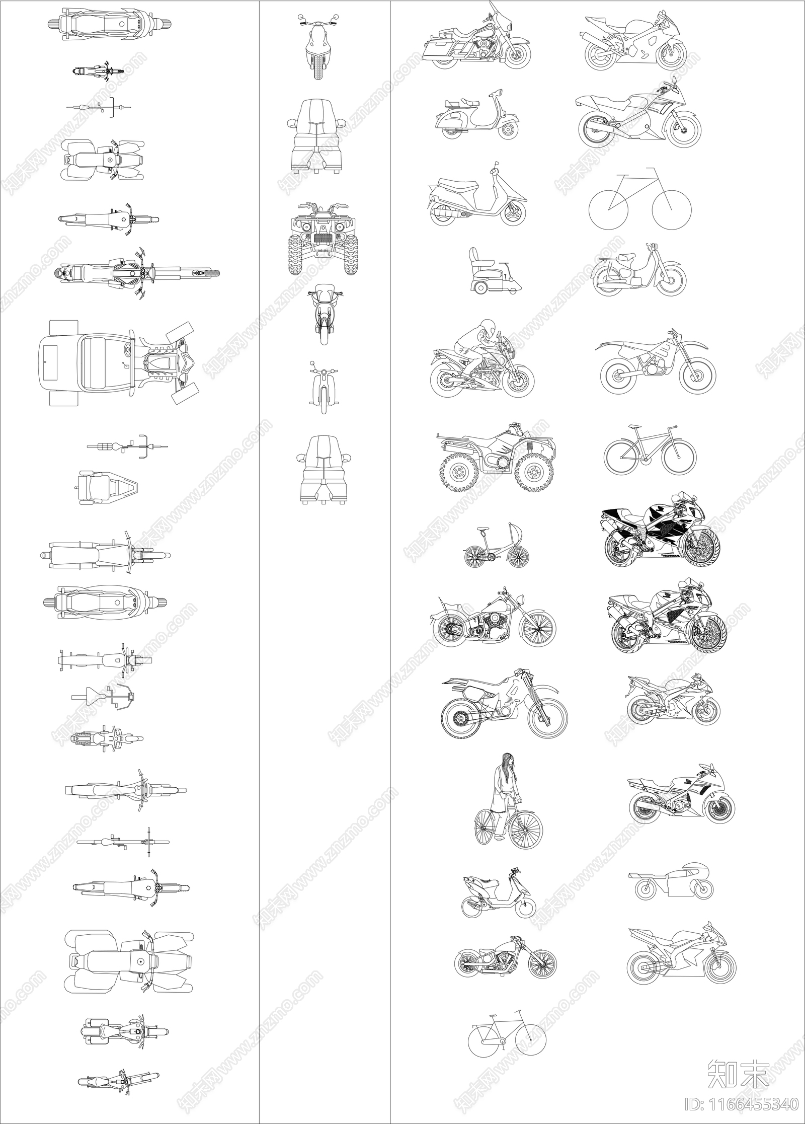 现代交通工具图库施工图下载【ID:1166455340】