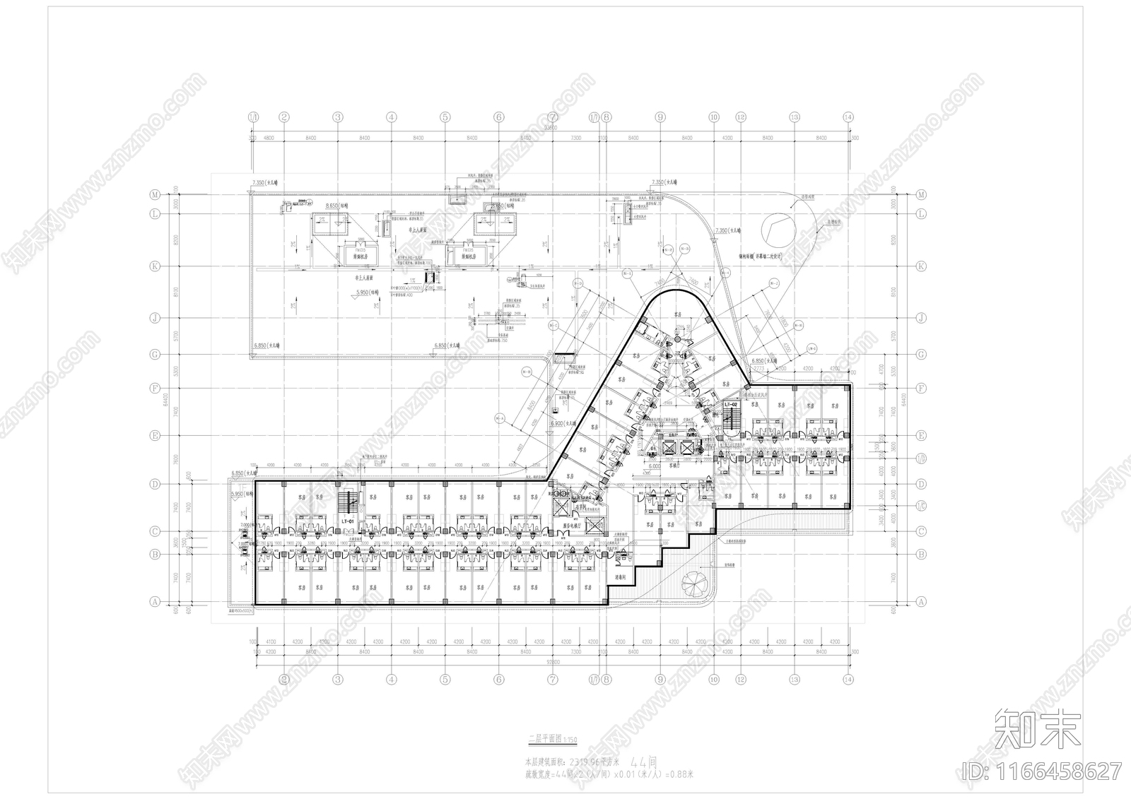 现代酒店建筑施工图下载【ID:1166458627】