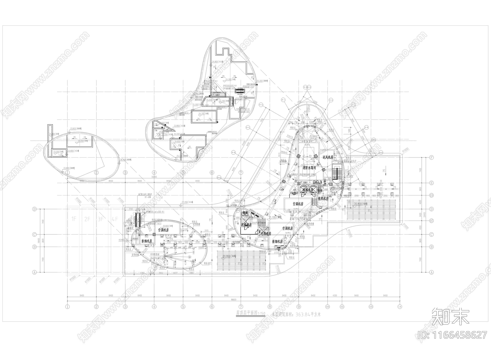 现代酒店建筑施工图下载【ID:1166458627】