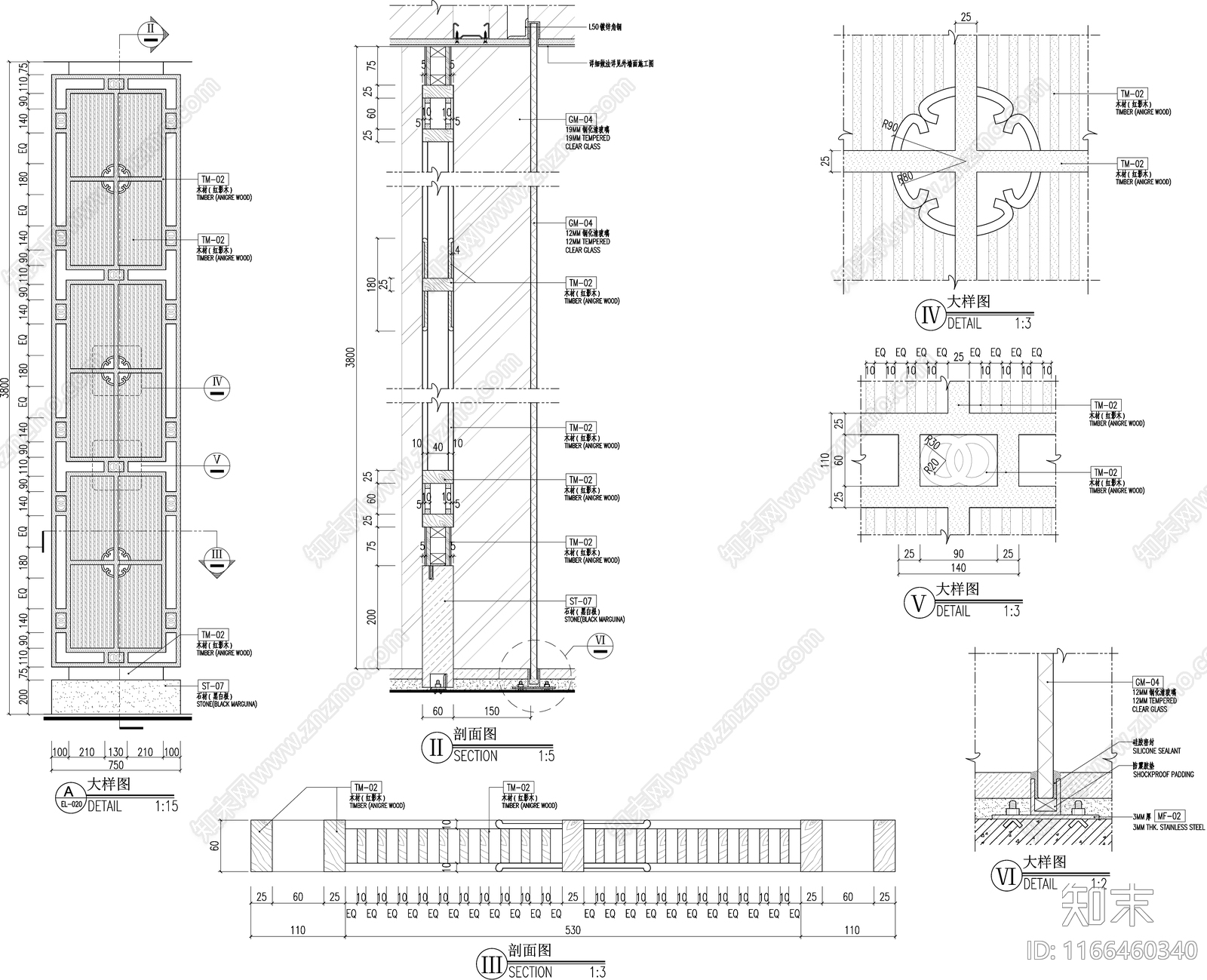 新中式中式家具节点详图cad施工图下载【ID:1166460340】