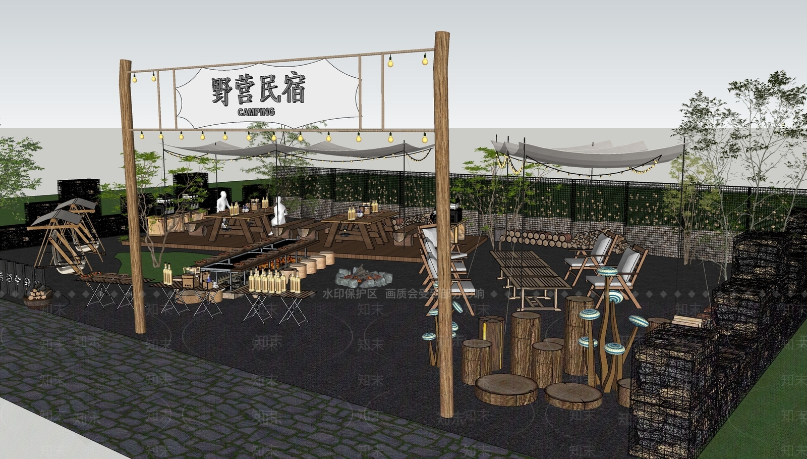 轻奢其他景观小建筑SU模型下载【ID:1166460447】
