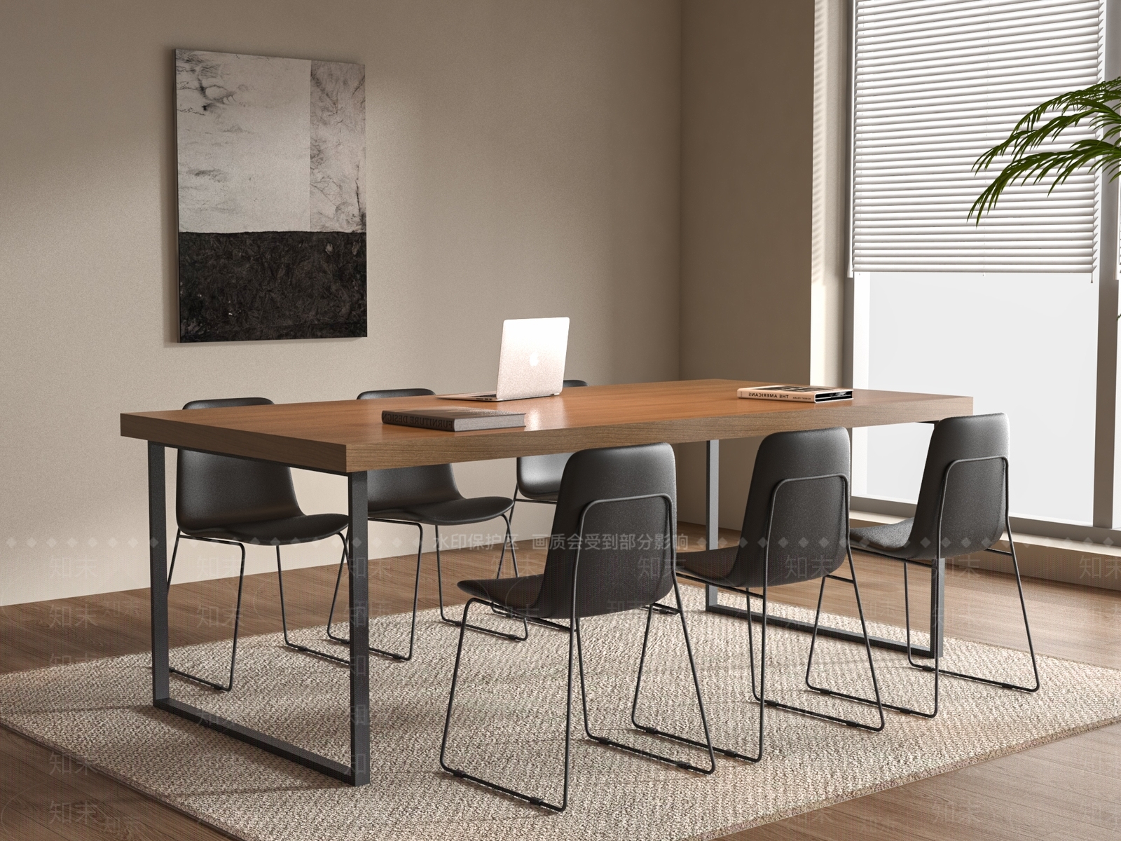 现代会议桌椅SU模型下载【ID:1166461068】