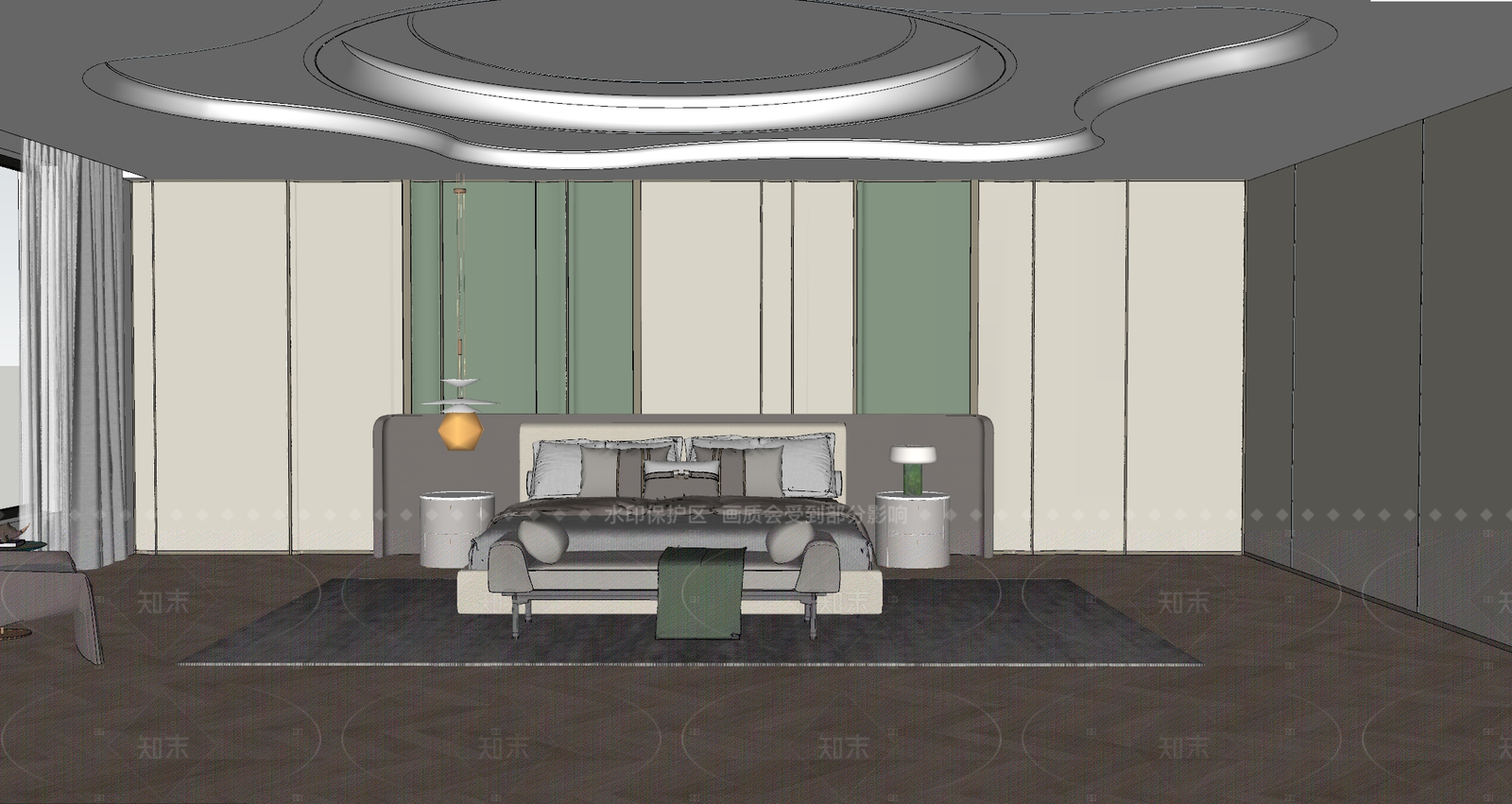 现代家居卧室SU模型下载【ID:1215956884】