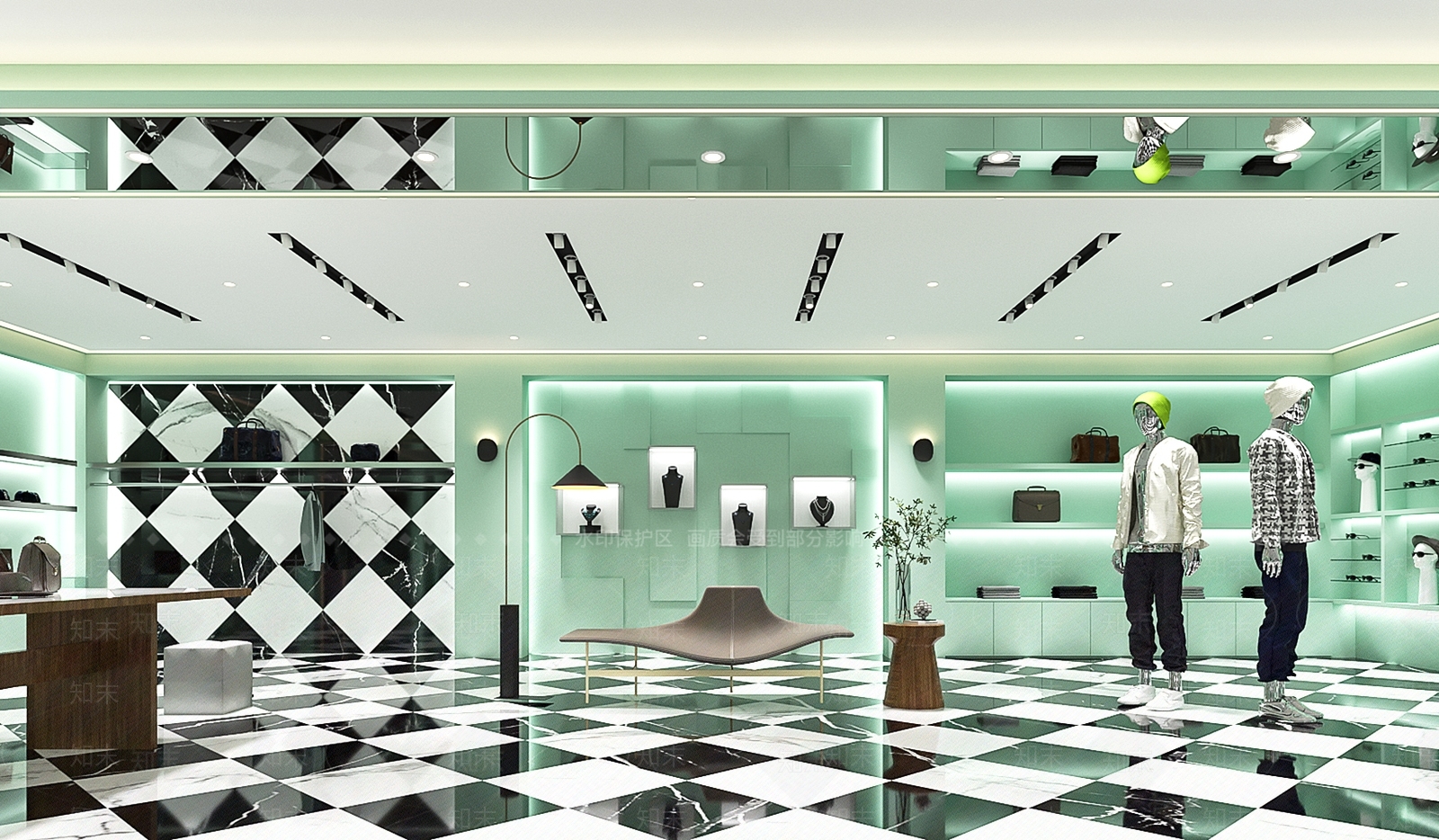 法式轻奢服装店3D模型下载【ID:1166461932】