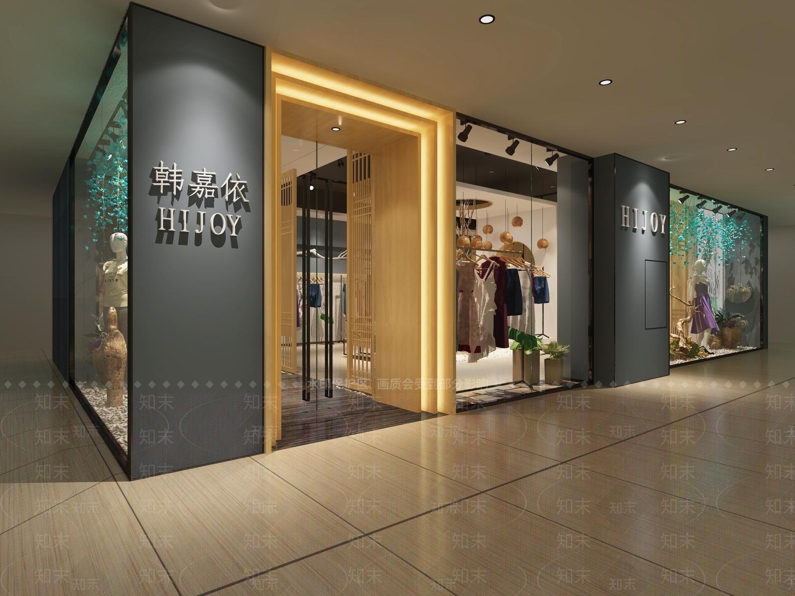 现代轻奢服装店3D模型下载【ID:1166464394】