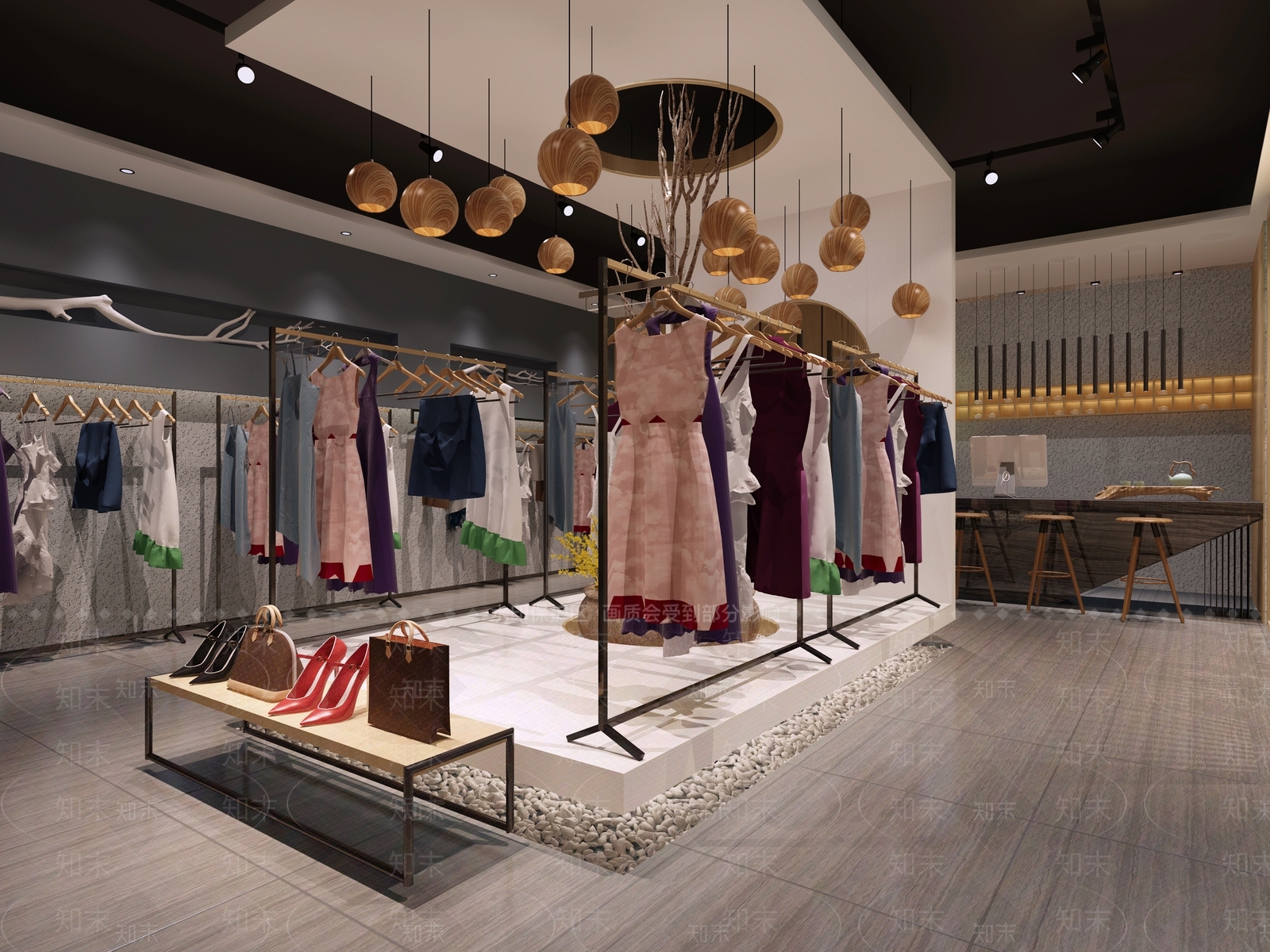 现代轻奢服装店3D模型下载【ID:1166464394】