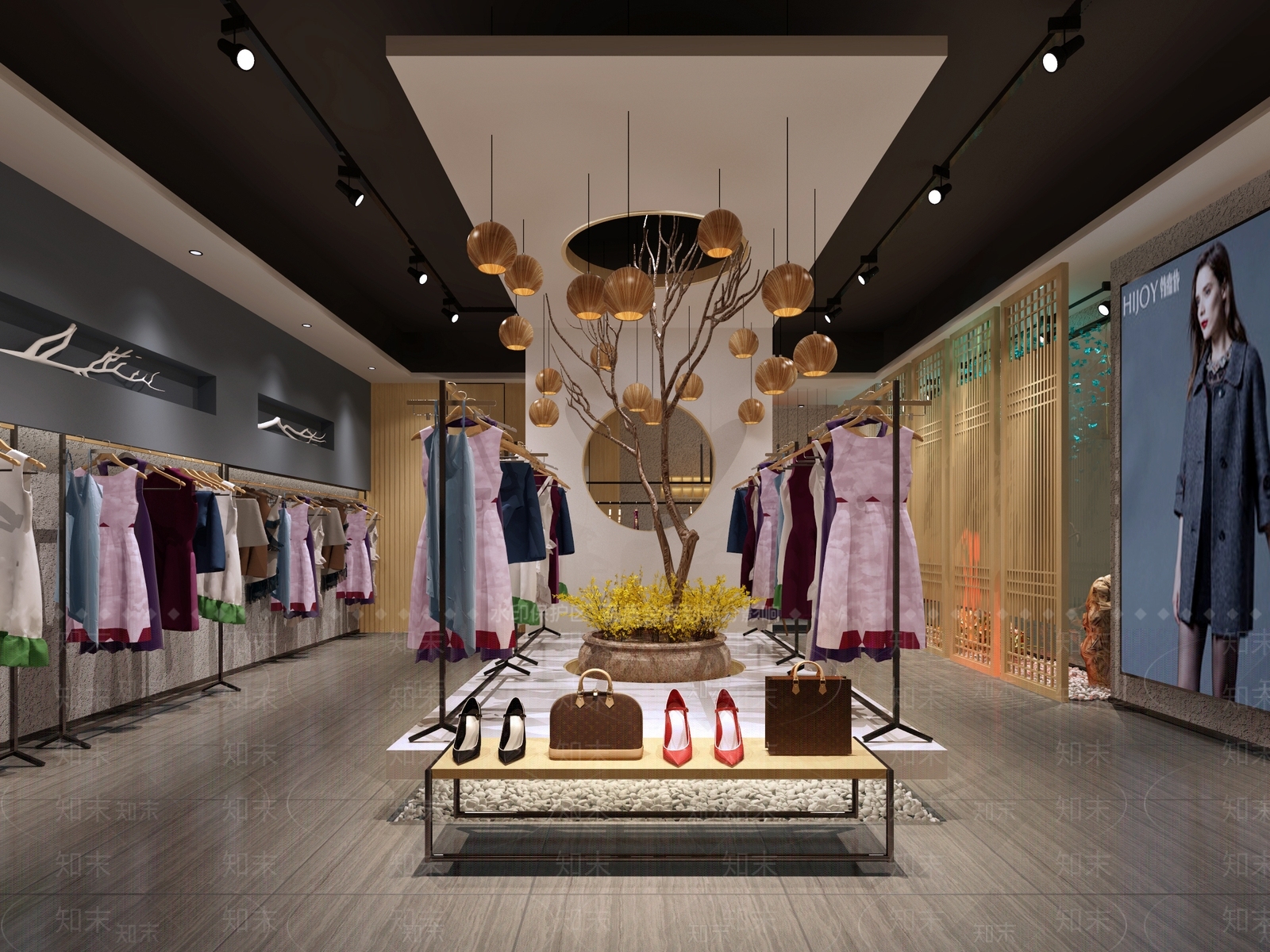 现代轻奢服装店3D模型下载【ID:1166464394】