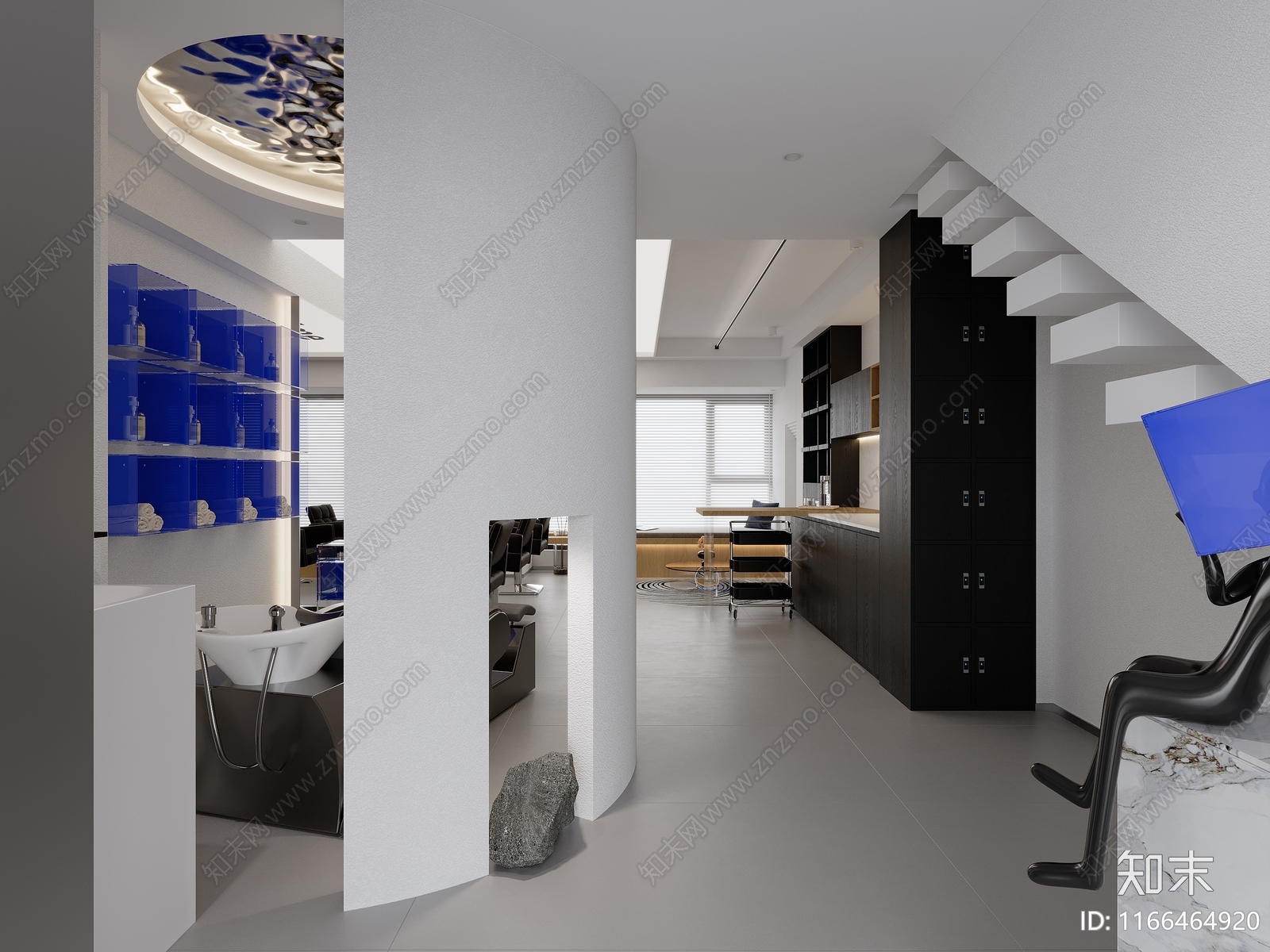 现代简约美发店3D模型下载【ID:1166464920】