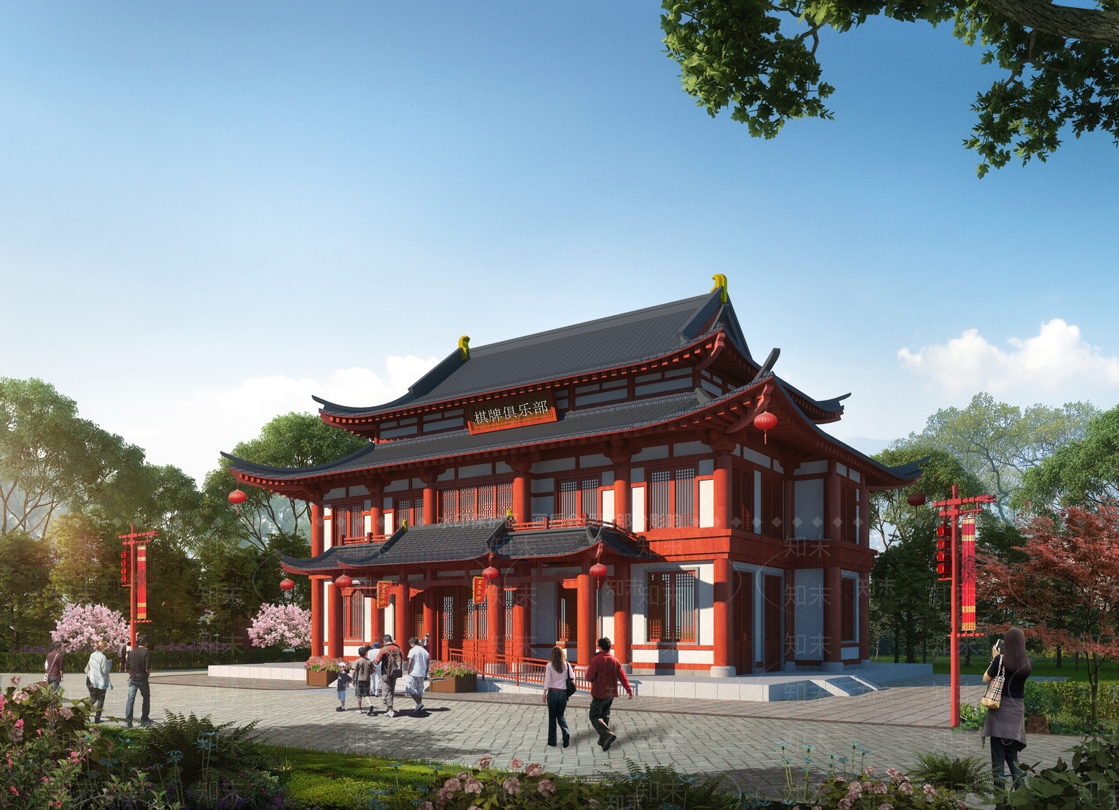 中式其他商业建筑SU模型下载【ID:1166483962】
