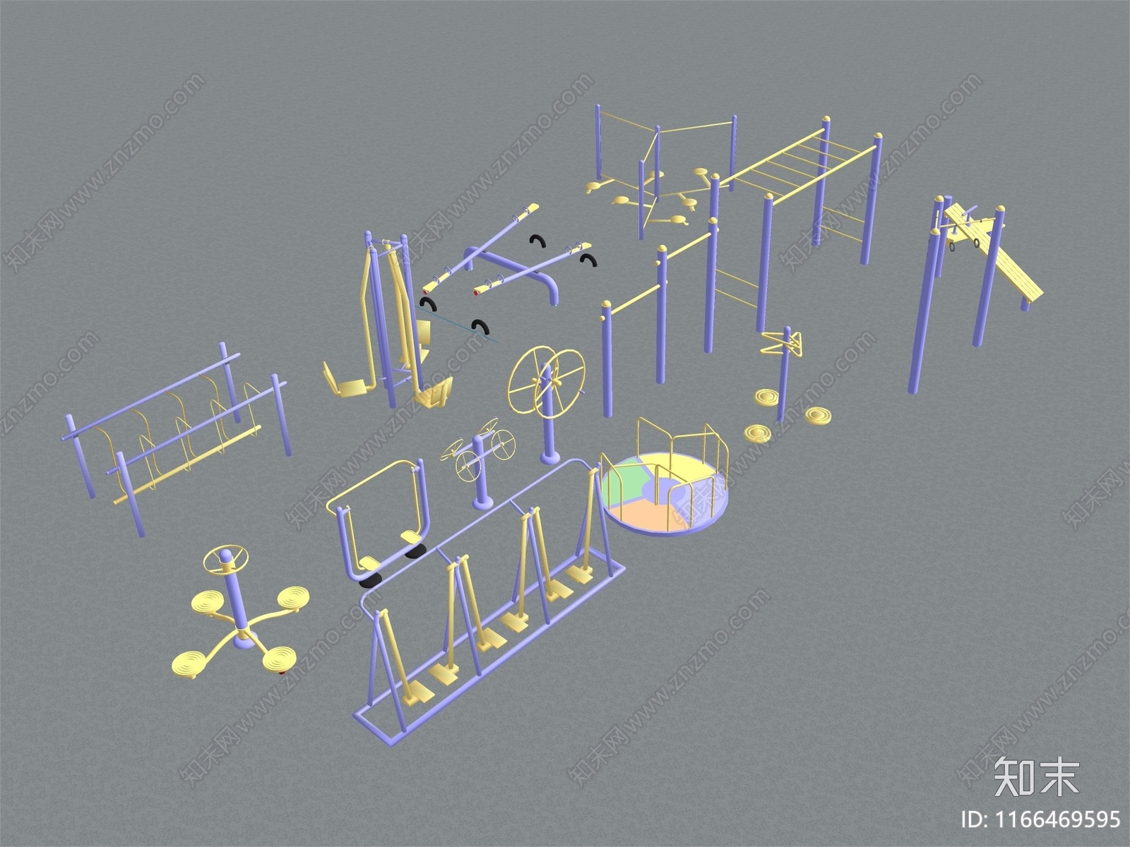 健身器材SU模型下载【ID:1166469595】