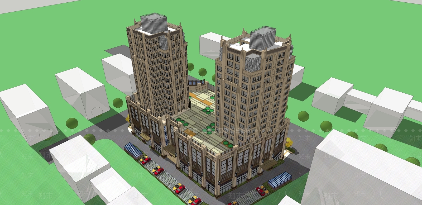 欧式其他商业建筑SU模型下载【ID:1166470144】