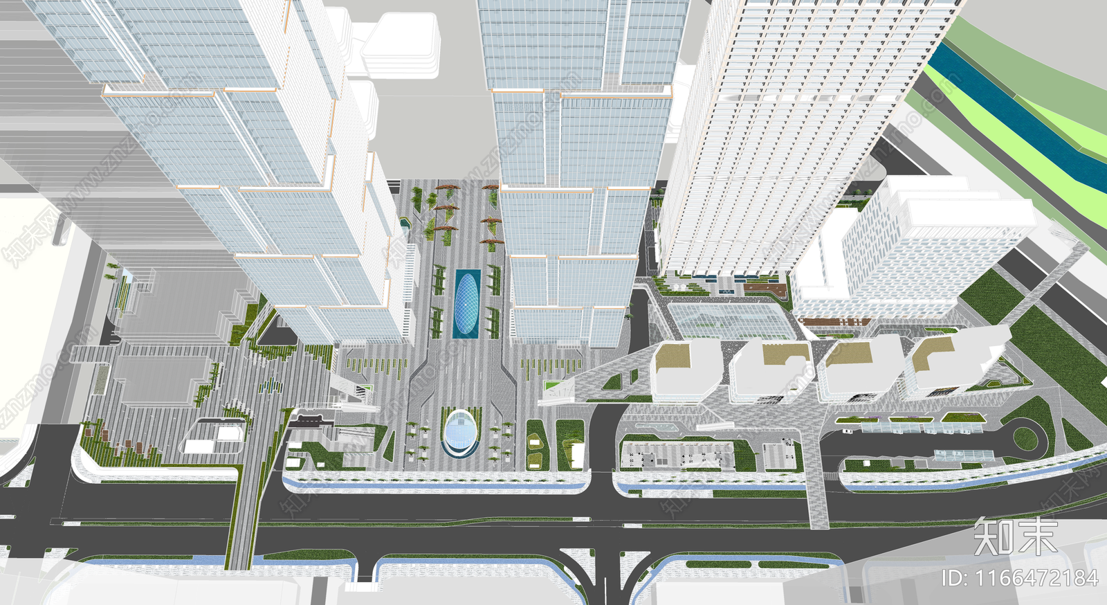 现代商业景观SU模型下载【ID:1166472184】