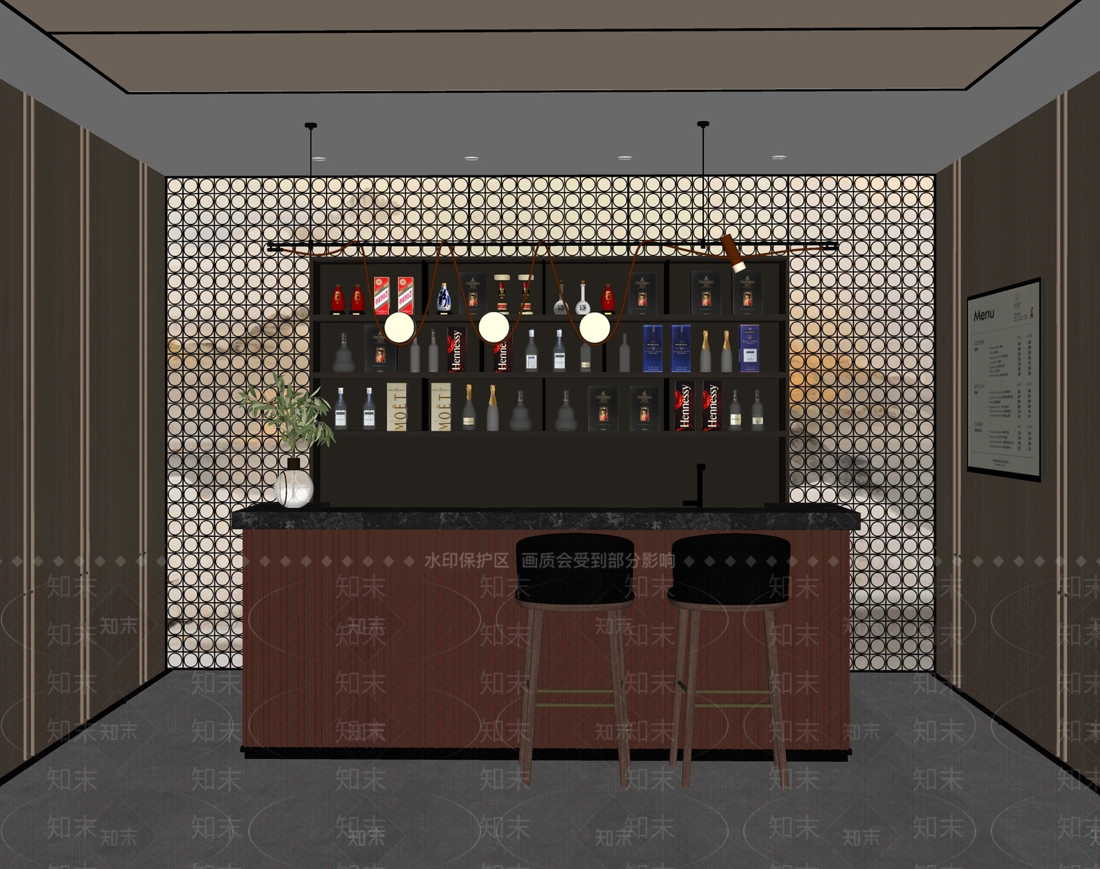 现代酒吧SU模型下载【ID:1166473788】