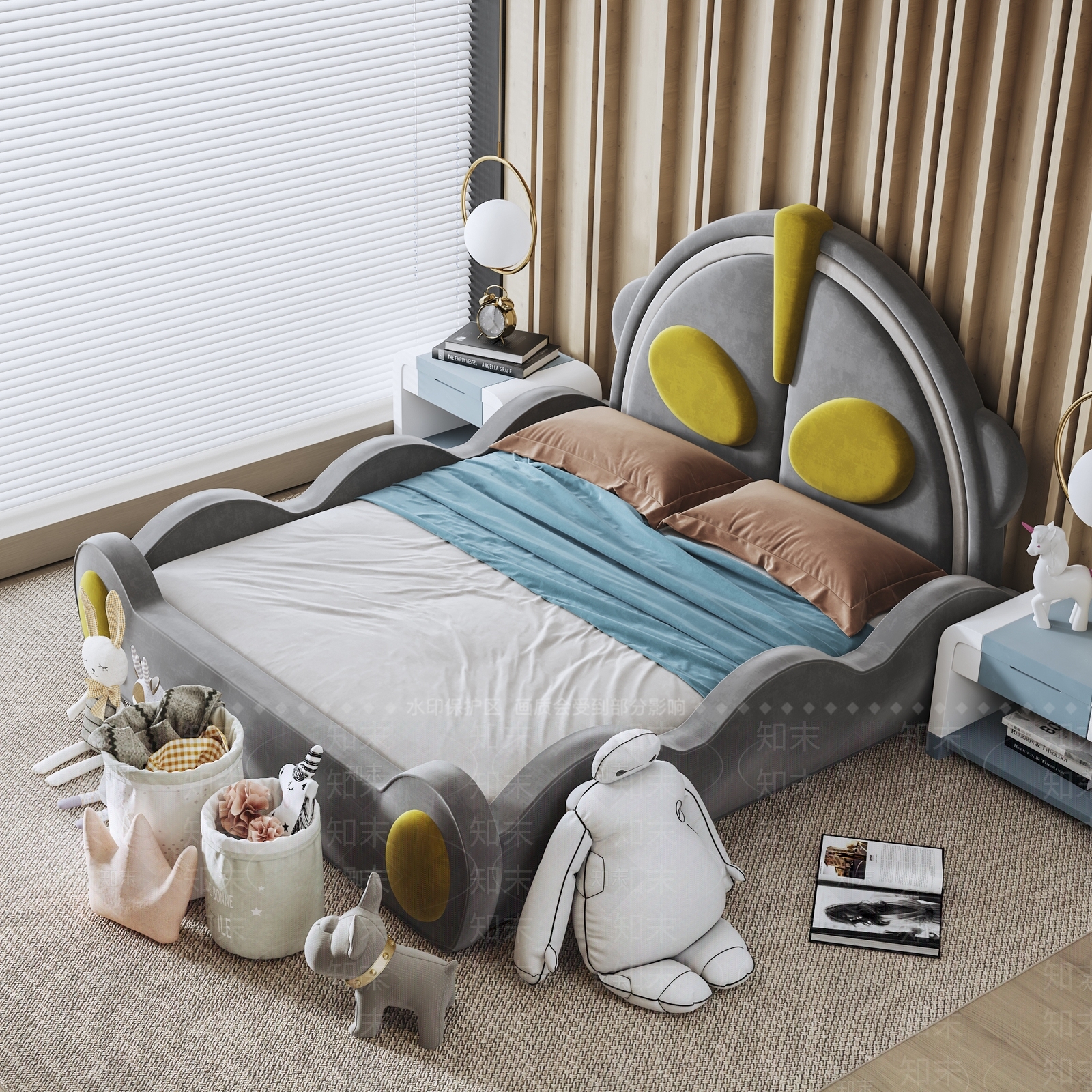 现代儿童床3D模型下载【ID:1166477544】