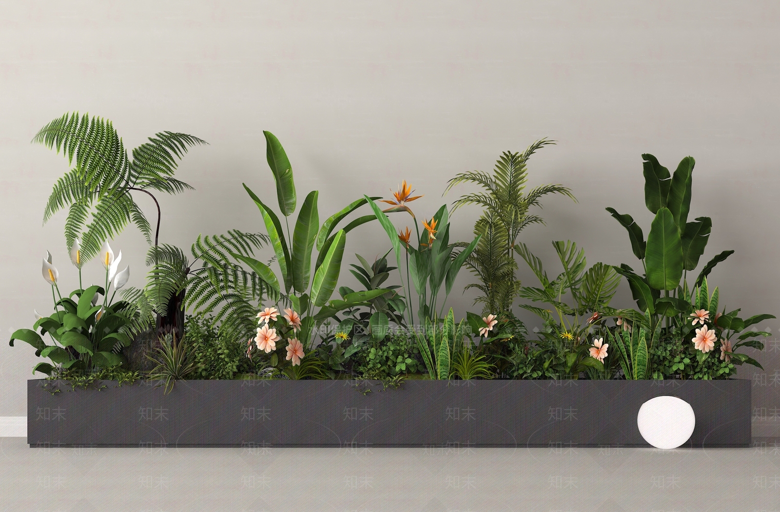 现代植物组合SU模型下载【ID:1166479357】