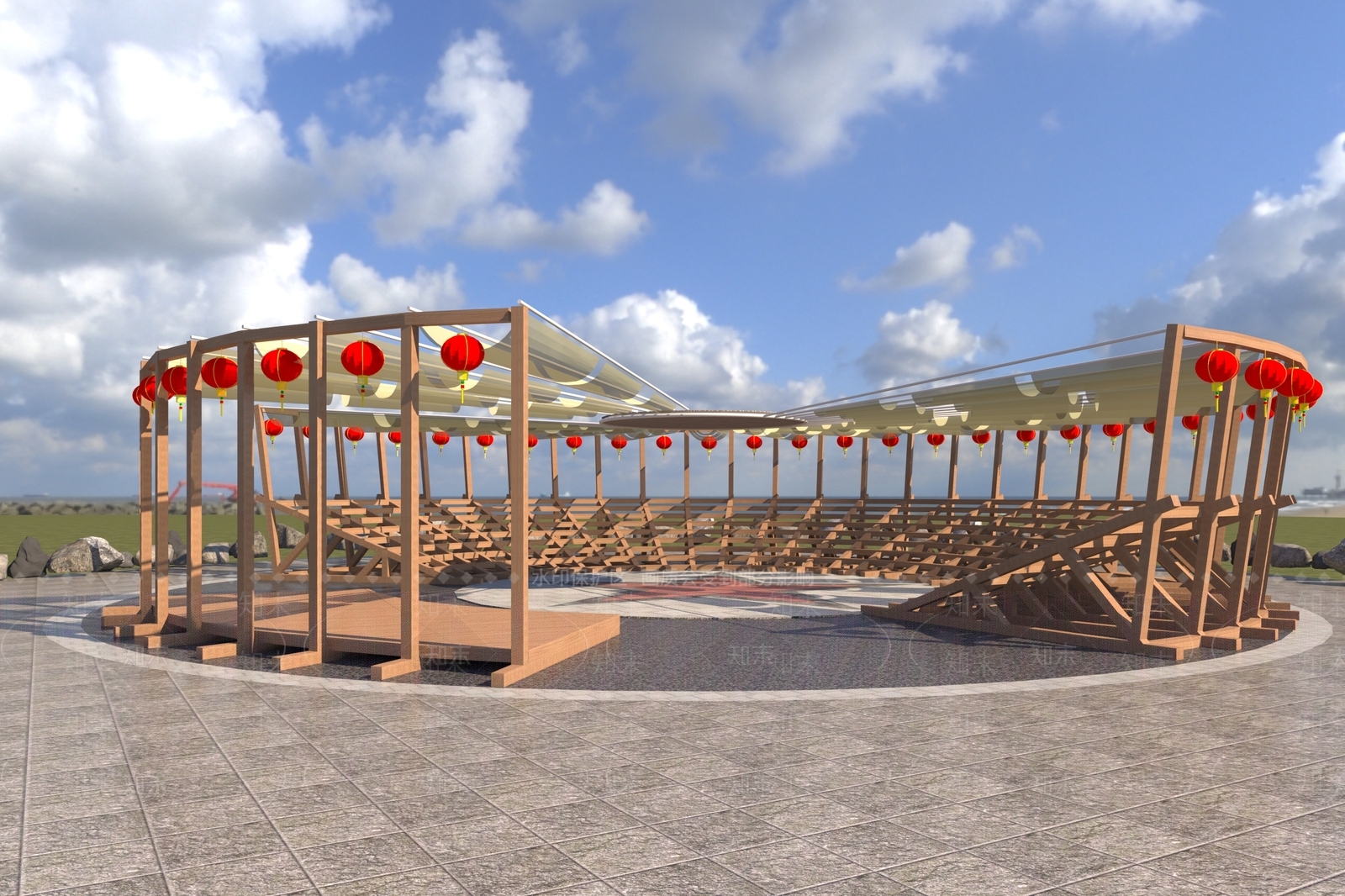 现代廊架3D模型下载【ID:1166479840】