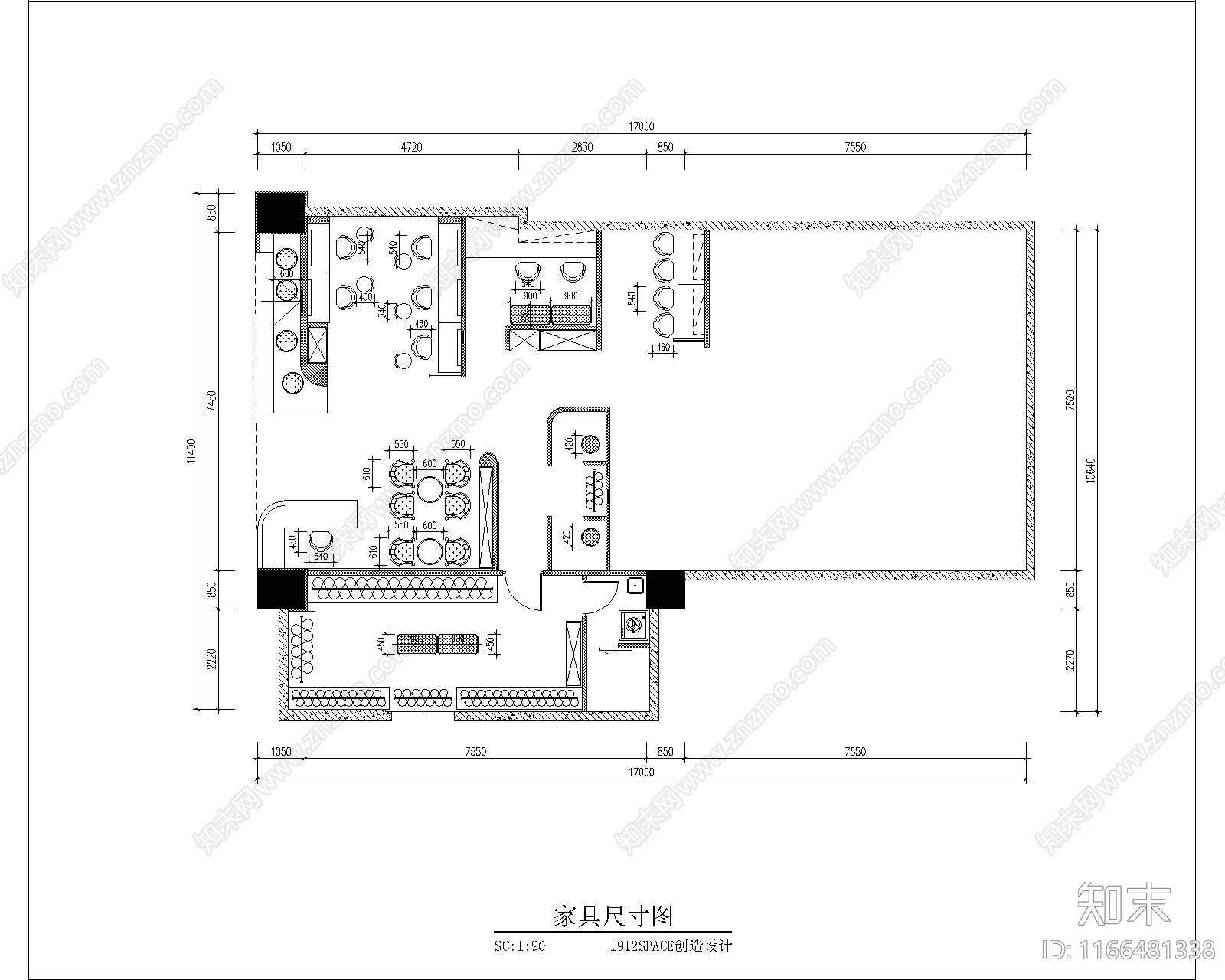 现代其他商业空间cad施工图下载【ID:1166481338】