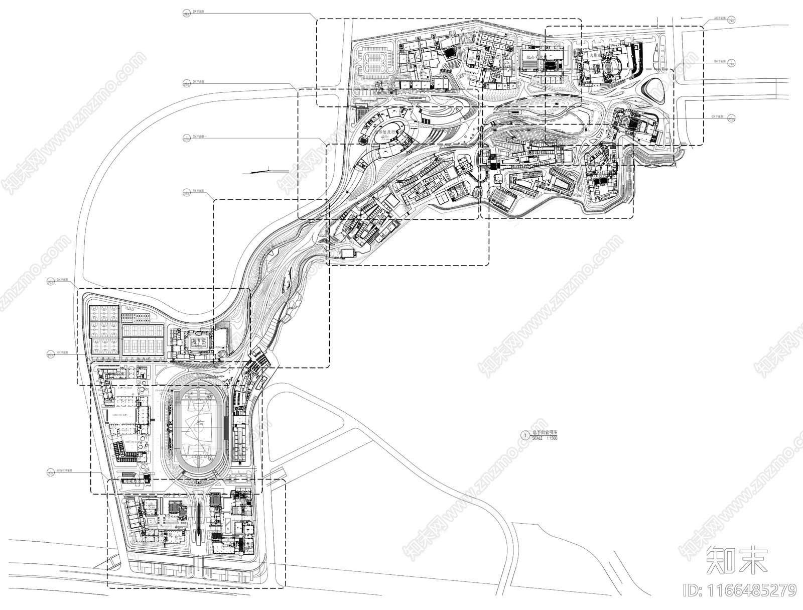 现代校园景观cad施工图下载【ID:1166485279】