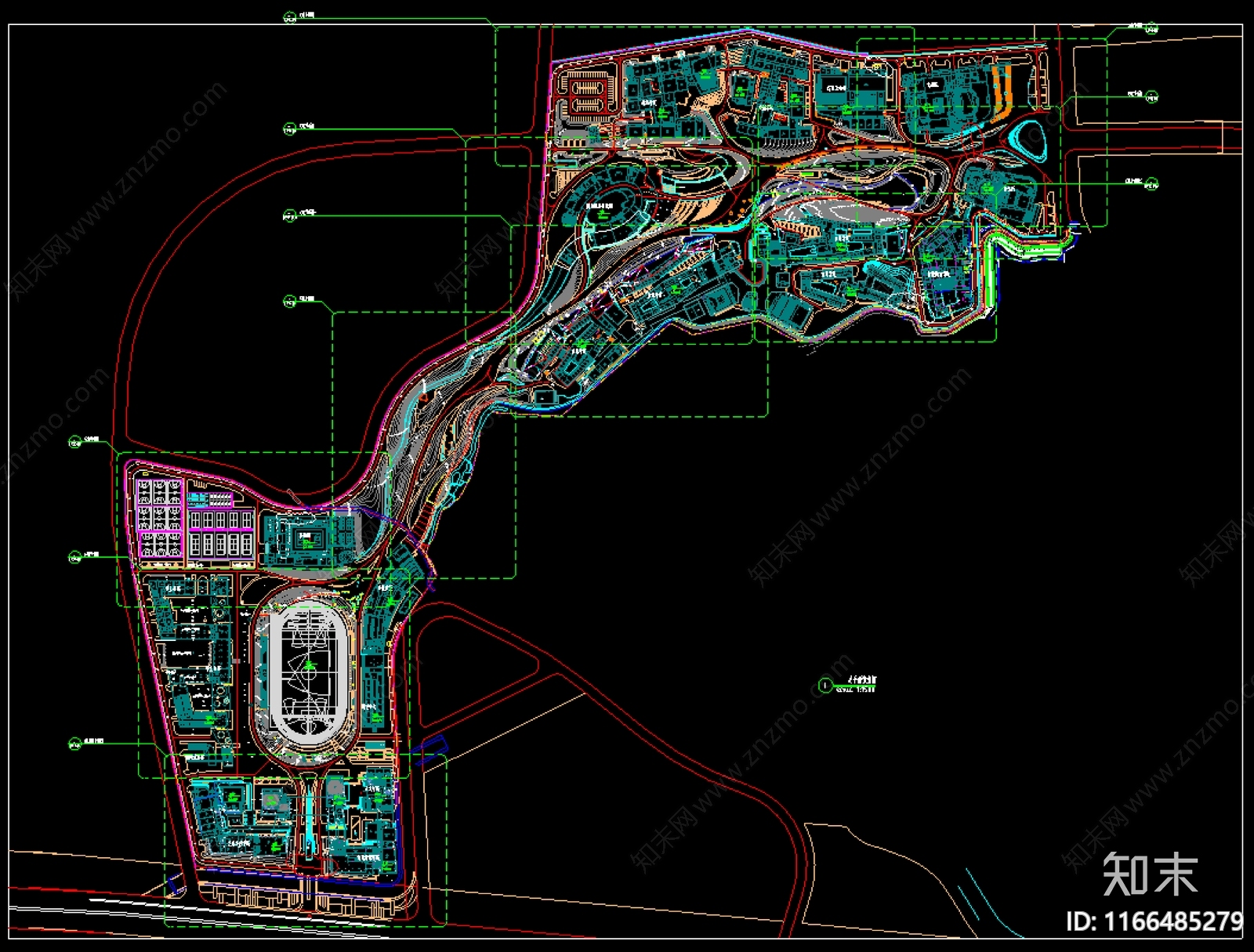 现代校园景观cad施工图下载【ID:1166485279】