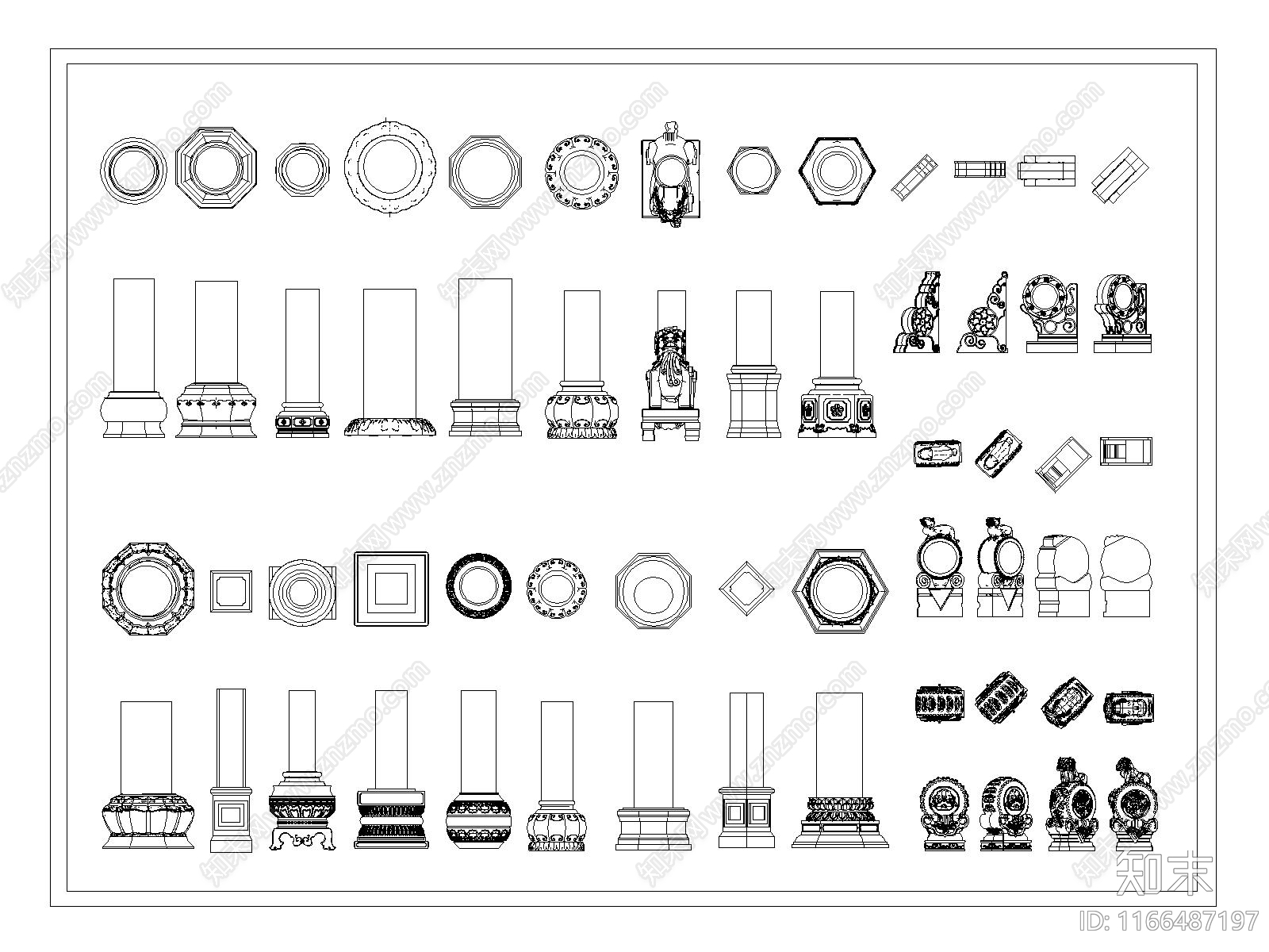 中式栏杆施工图下载【ID:1166487197】