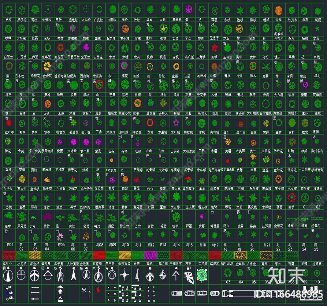 综合植物图库施工图下载【ID:1166488985】