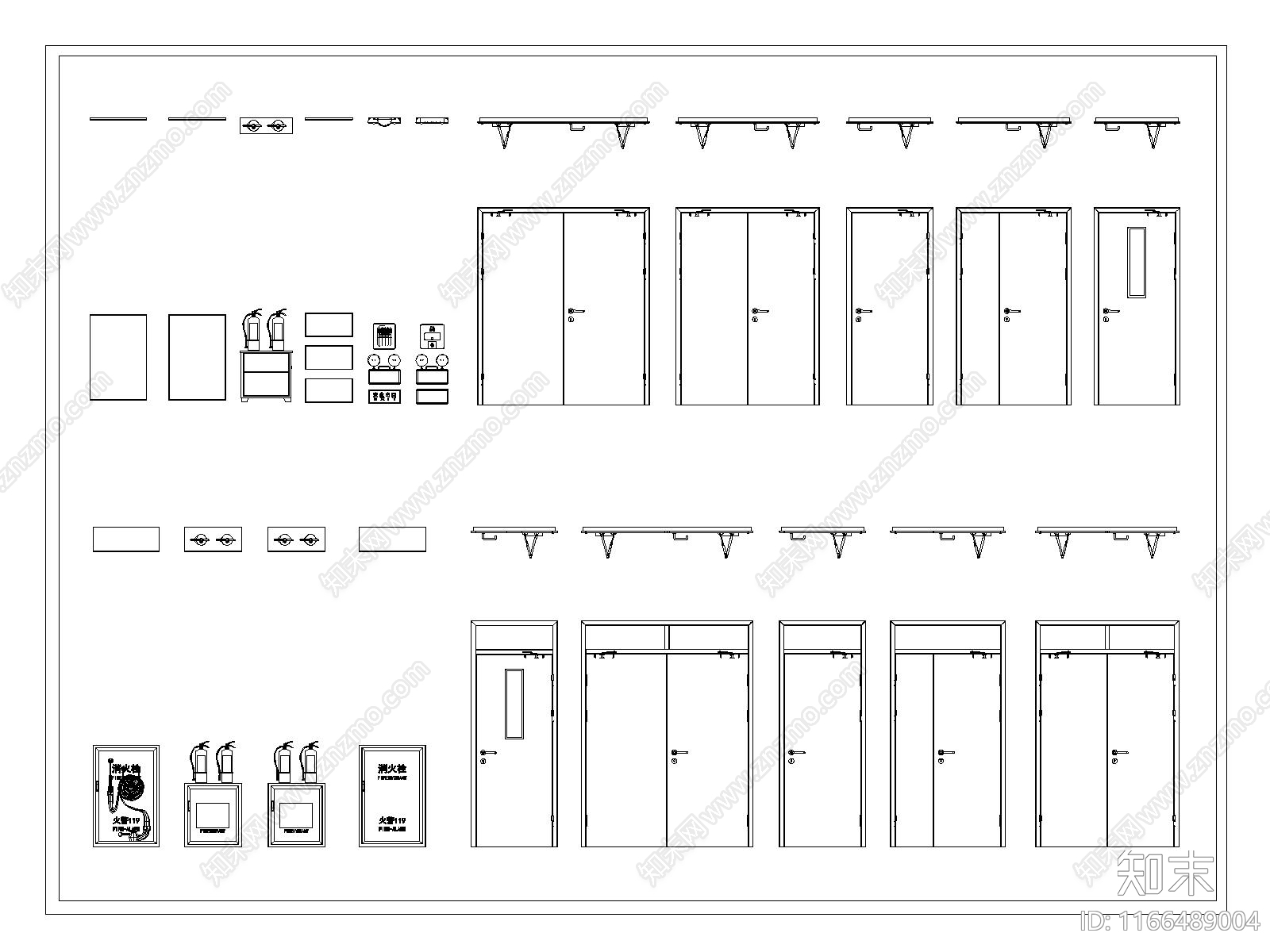 现代消防器材cad施工图下载【ID:1166489004】