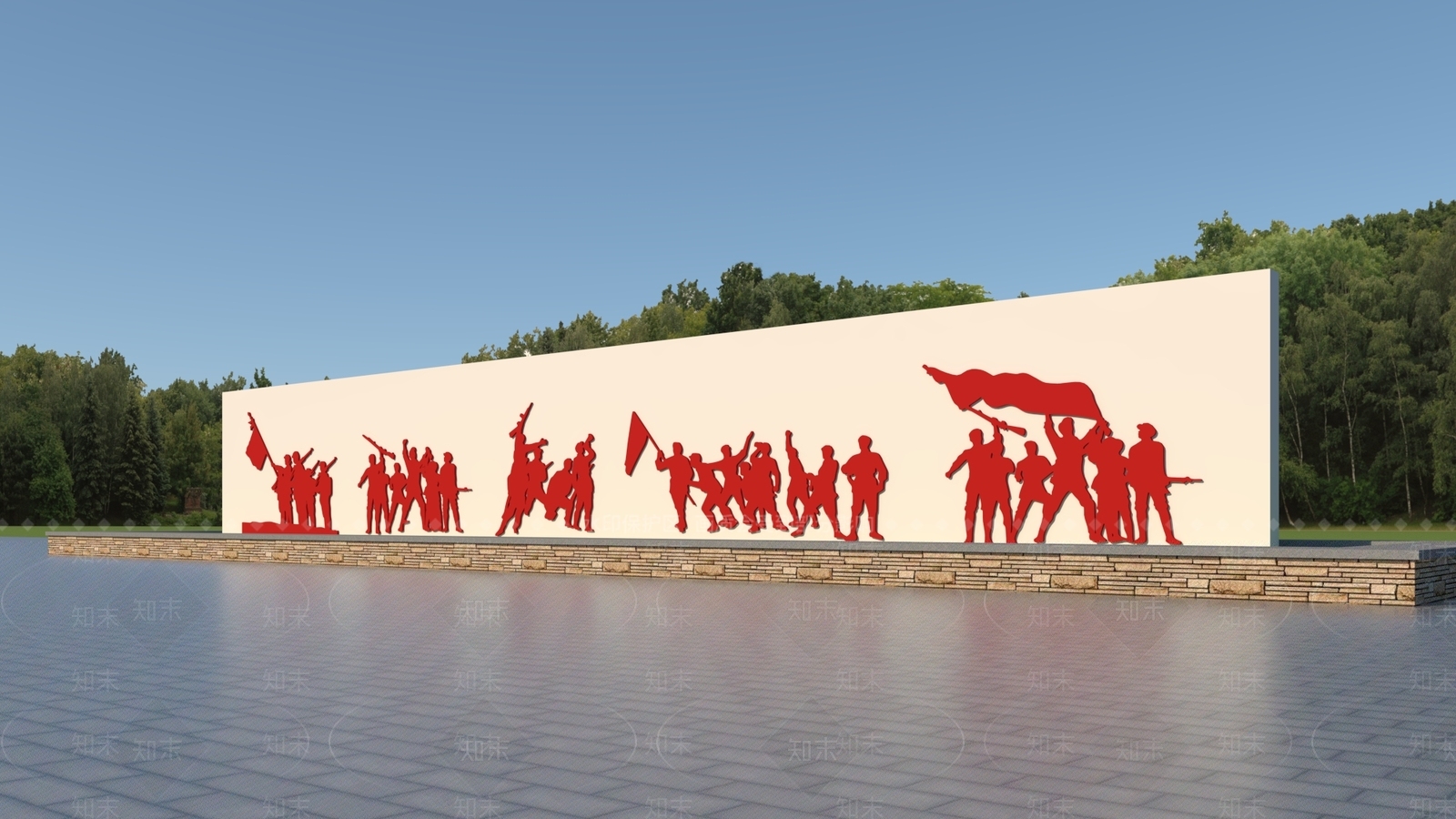 新中式中式景墙3D模型下载【ID:1166488913】