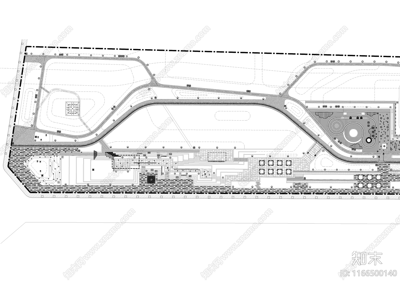 现代公园景观cad施工图下载【ID:1166500140】