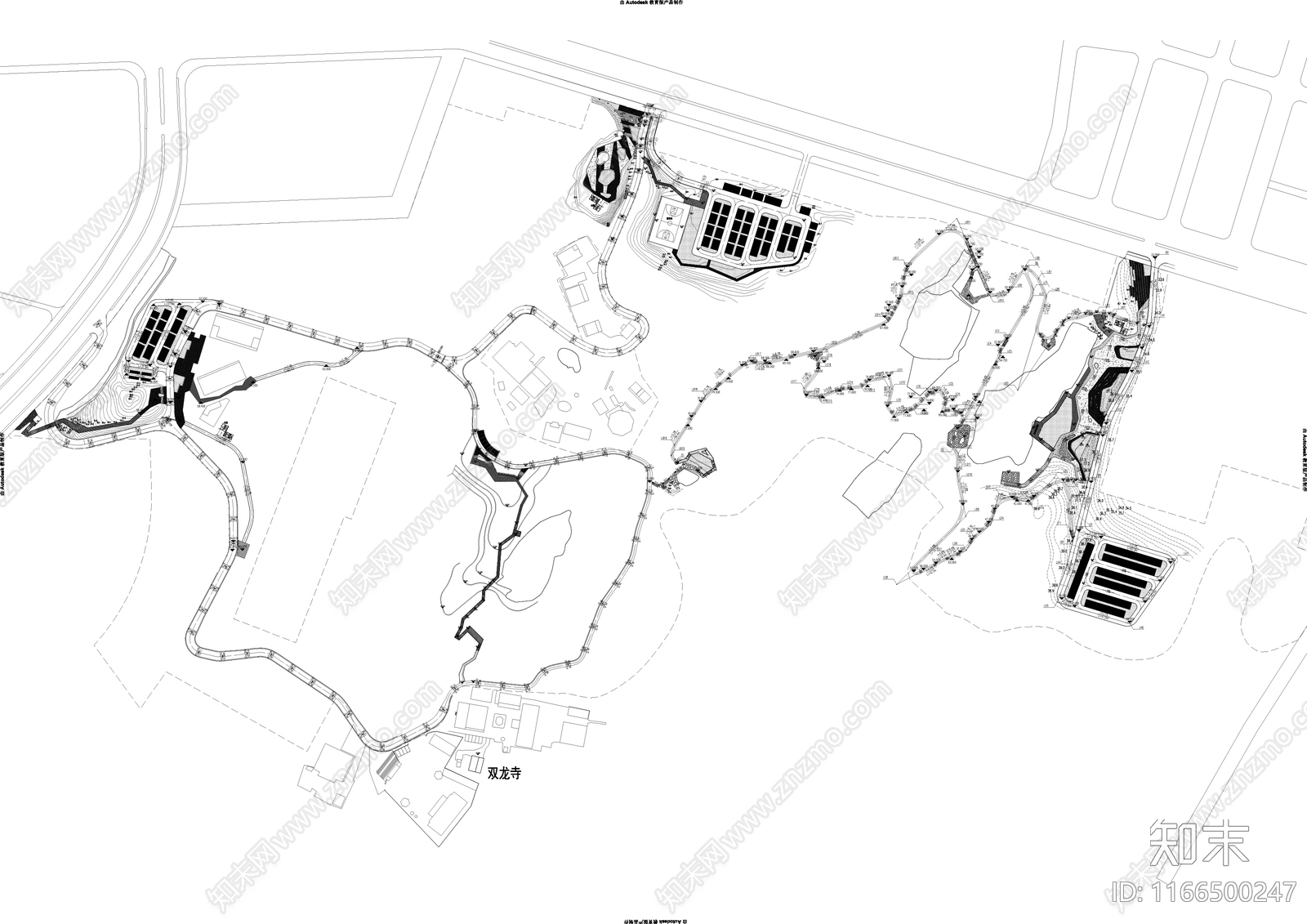 现代公园景观cad施工图下载【ID:1166500247】