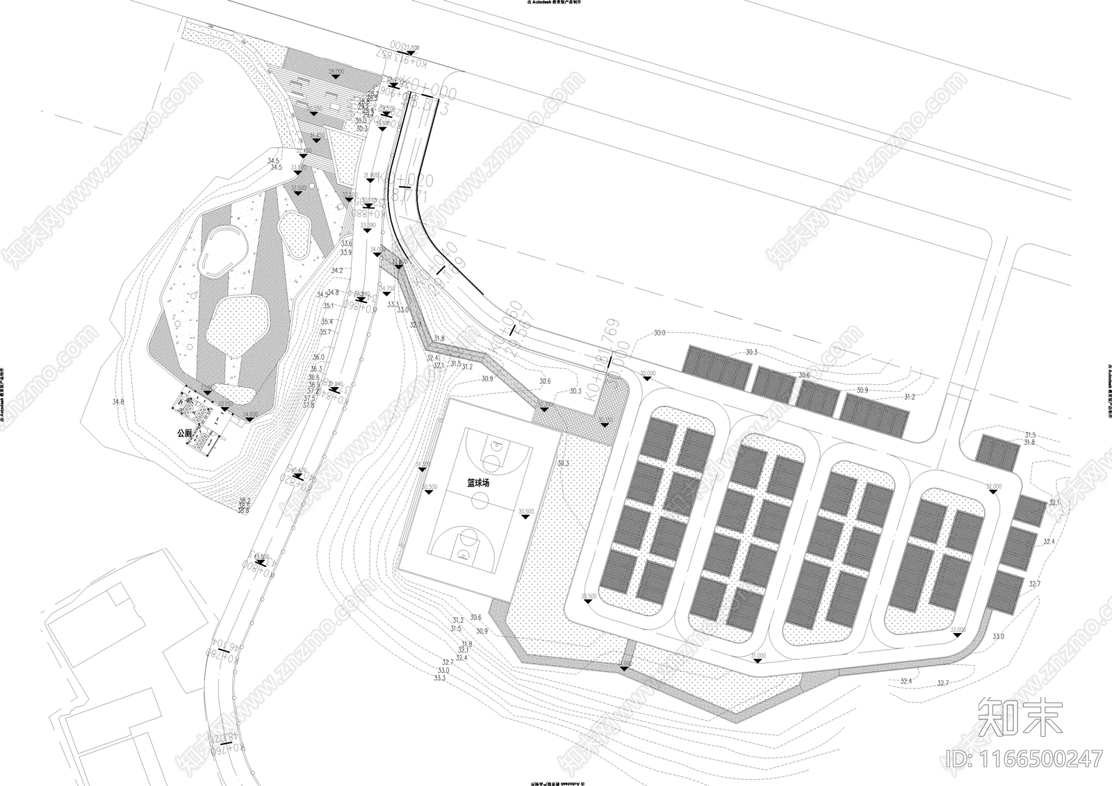 现代公园景观cad施工图下载【ID:1166500247】