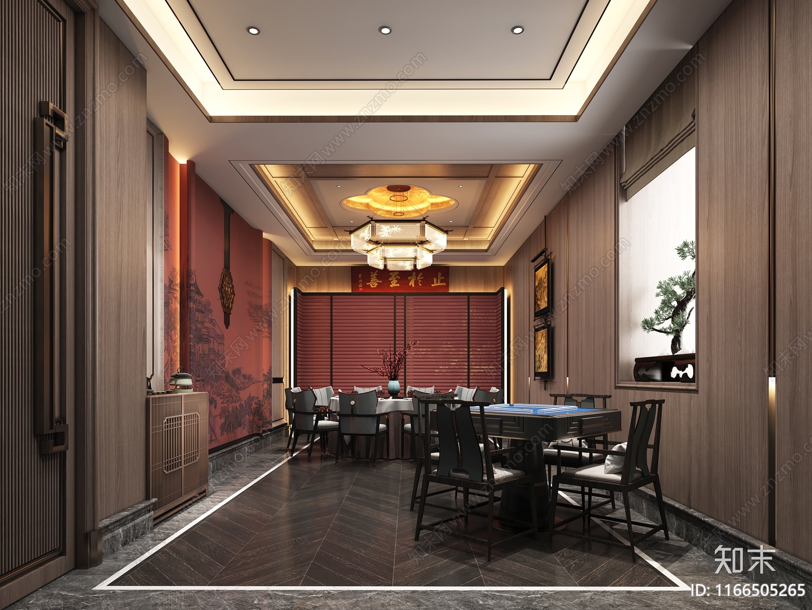 新中式中餐厅cad施工图下载【ID:1166505265】
