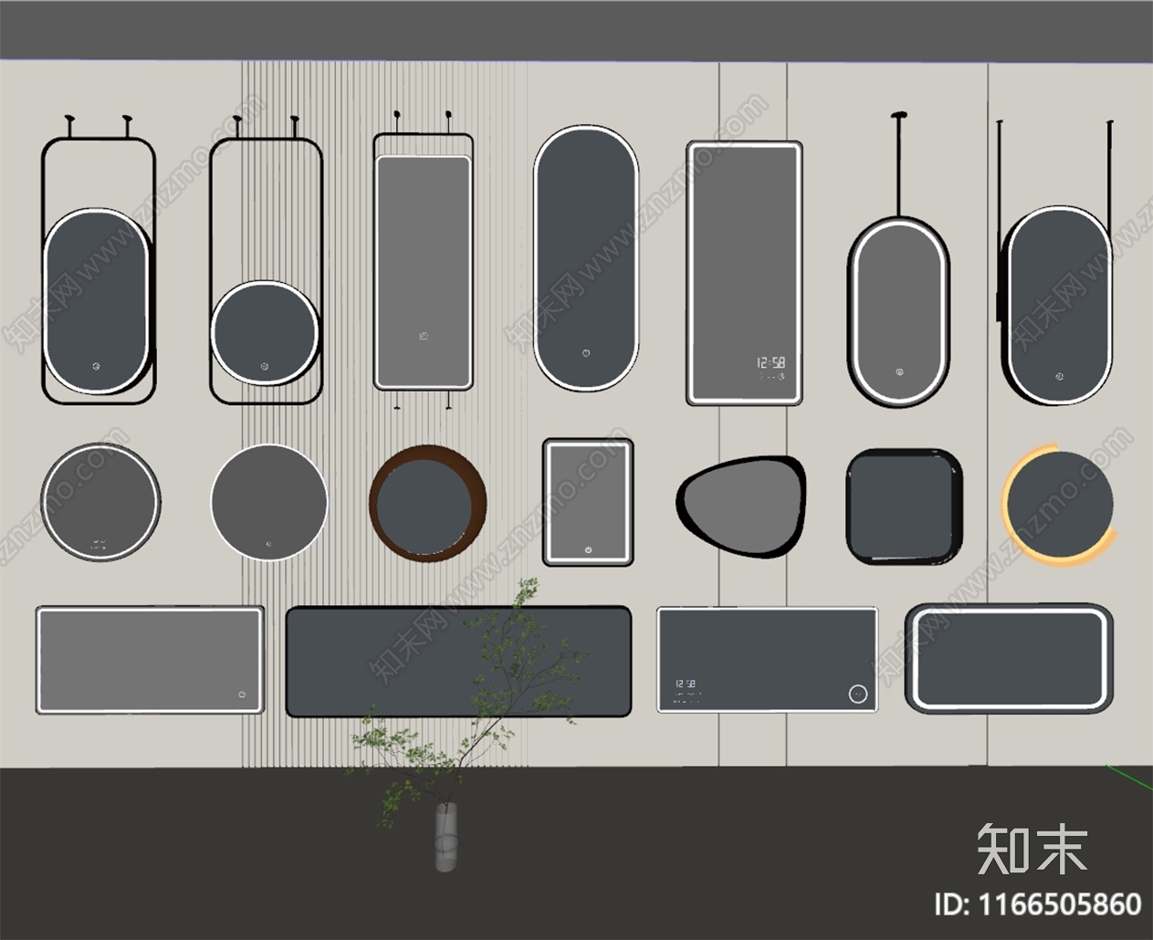 现代镜子SU模型下载【ID:1166505860】