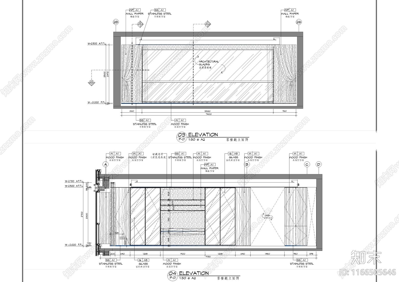 现代整体家装空间cad施工图下载【ID:1166505646】