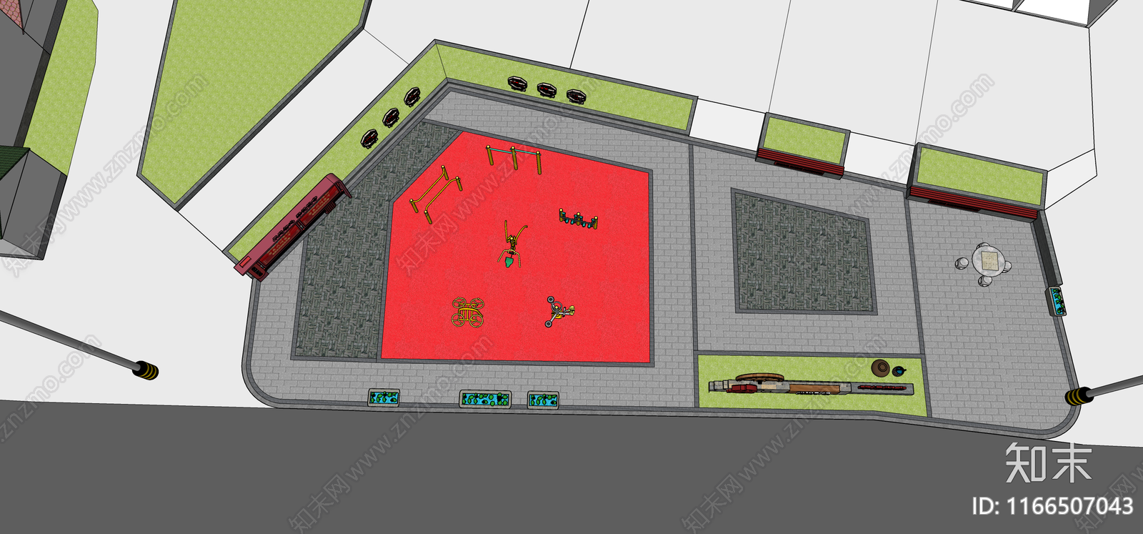 新中式乡村公园SU模型下载【ID:1166507043】