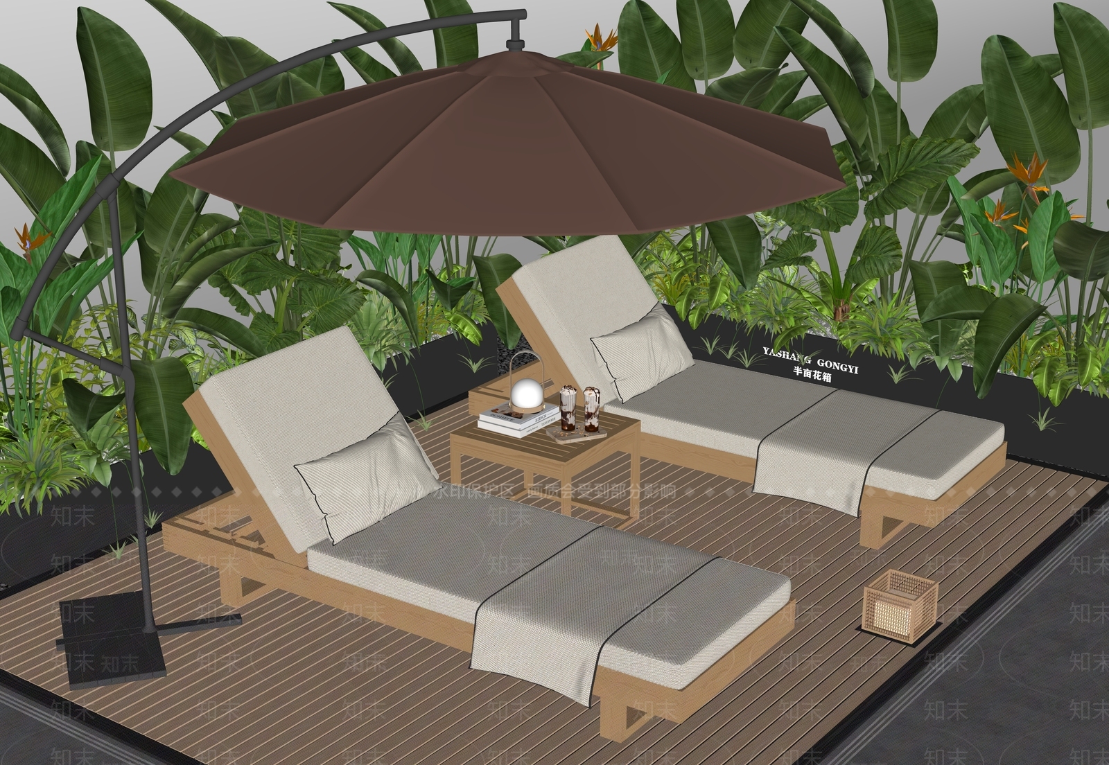 现代躺椅SU模型下载【ID:1166512246】
