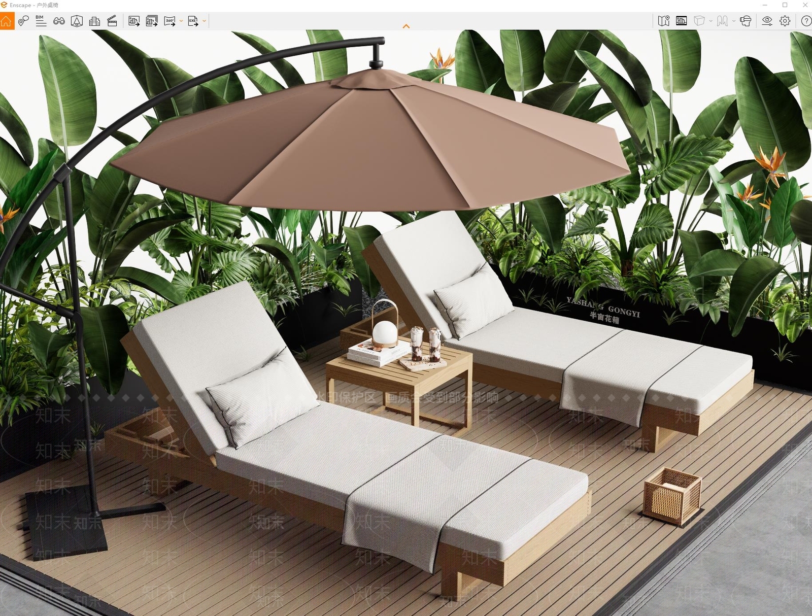现代躺椅SU模型下载【ID:1166512246】