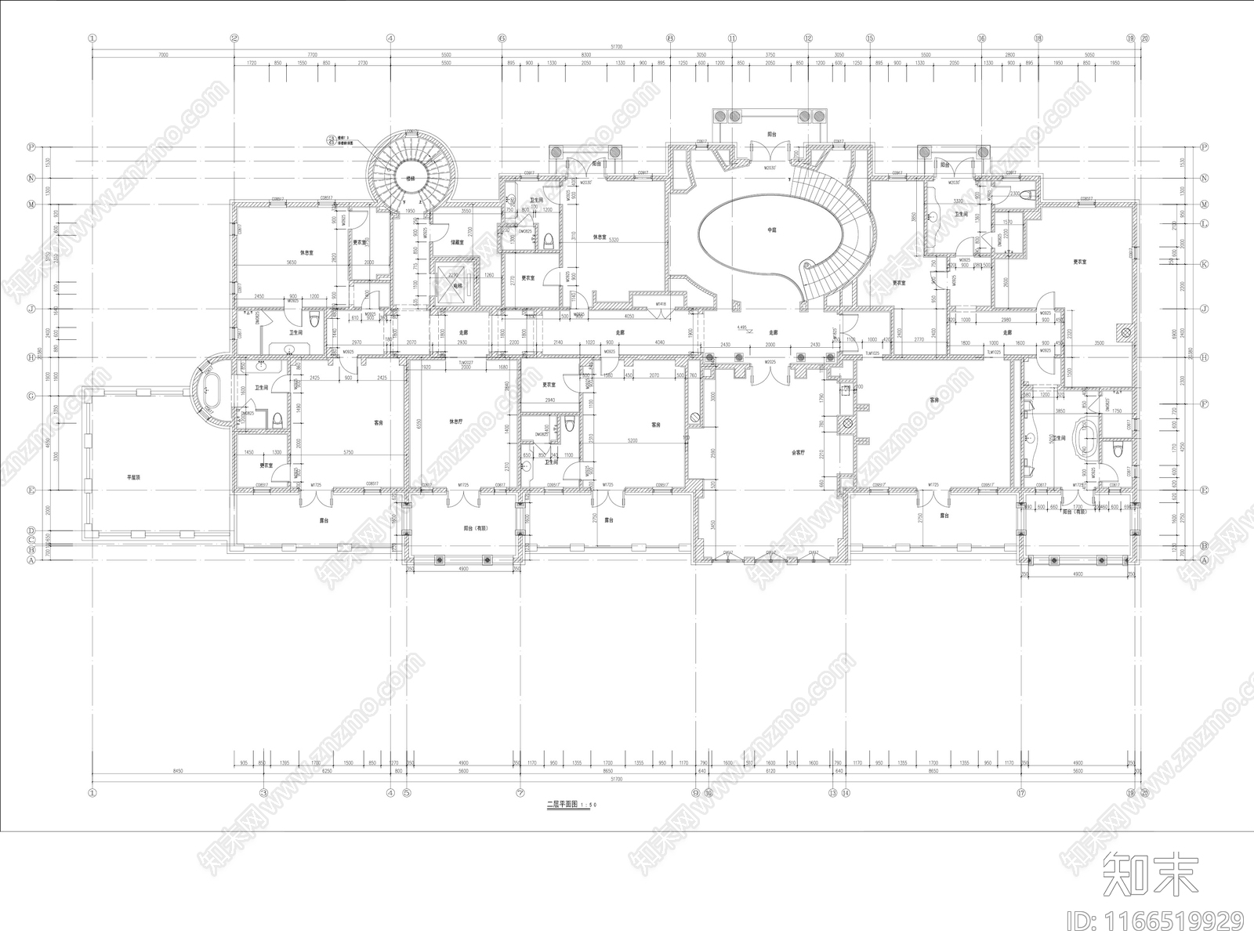 欧式法式别墅建筑cad施工图下载【ID:1166519929】