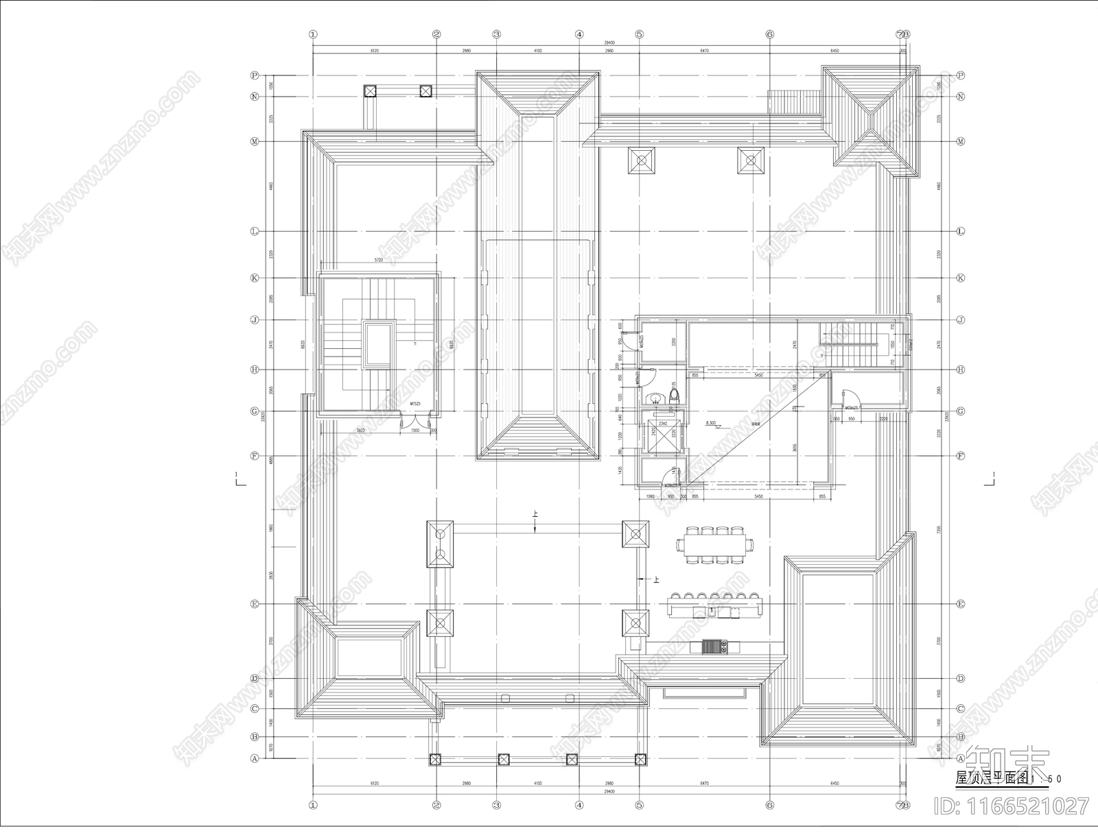 欧式法式别墅建筑cad施工图下载【ID:1166521027】