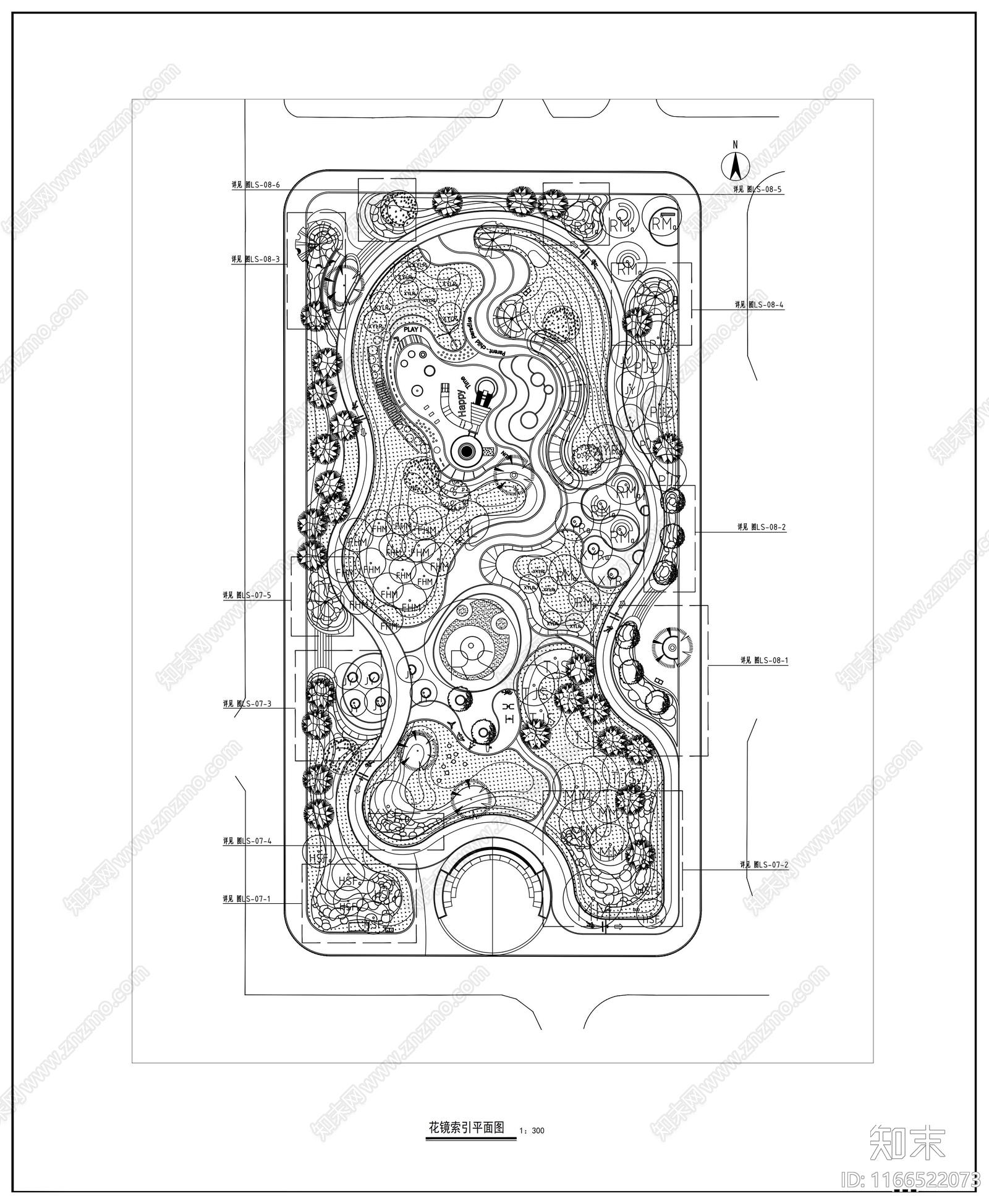 现代公园景观施工图下载【ID:1166522073】