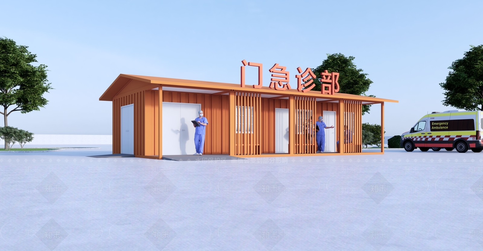 现代医院建筑SU模型下载【ID:1166521720】